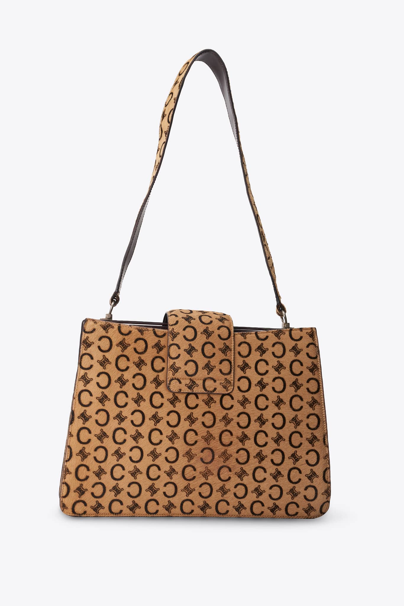 Vintage Celine Triomphe Printed Calf Hair Shoulder Bag – The Hosta