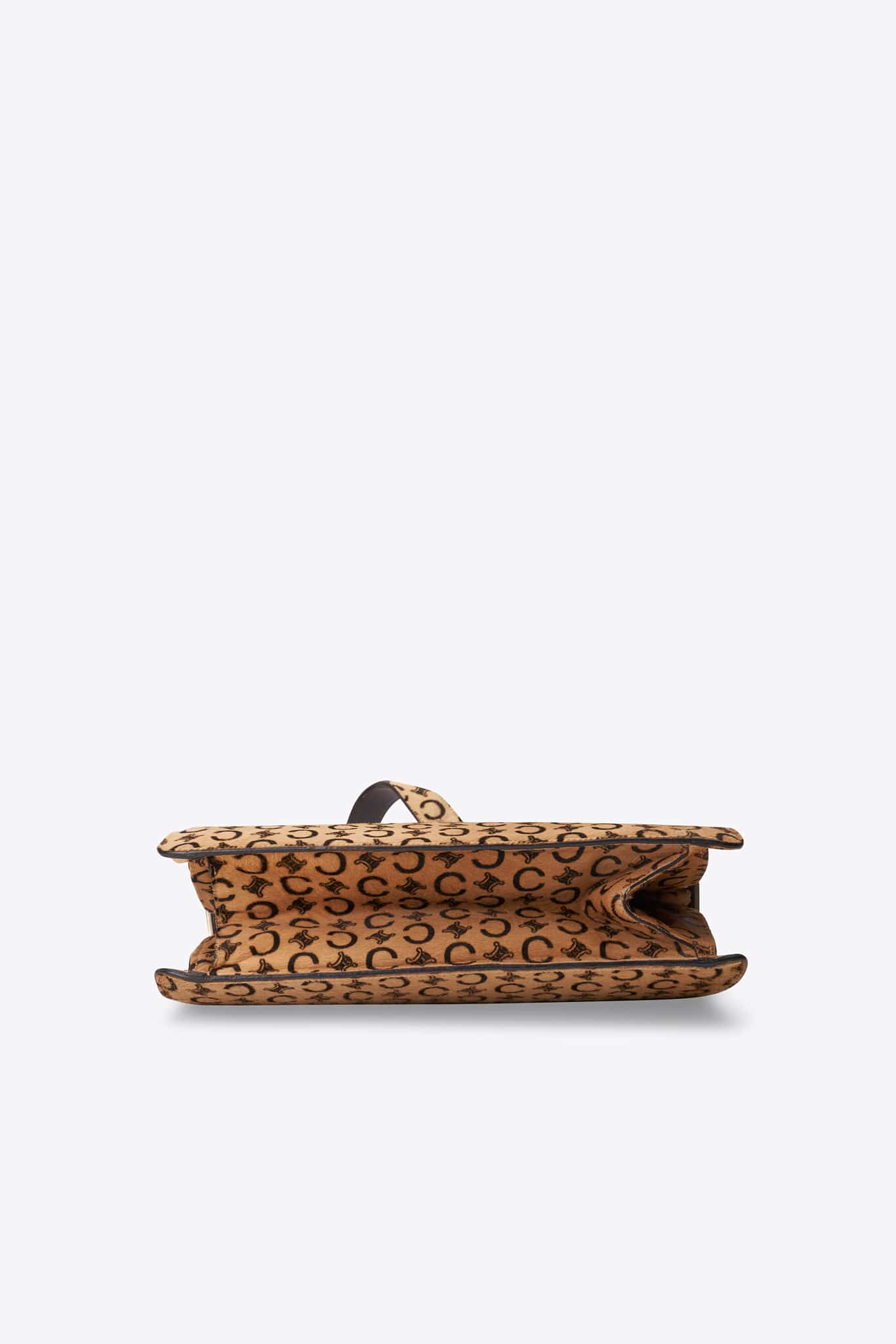 Vintage Celine Triomphe Printed Calf Hair Shoulder Bag