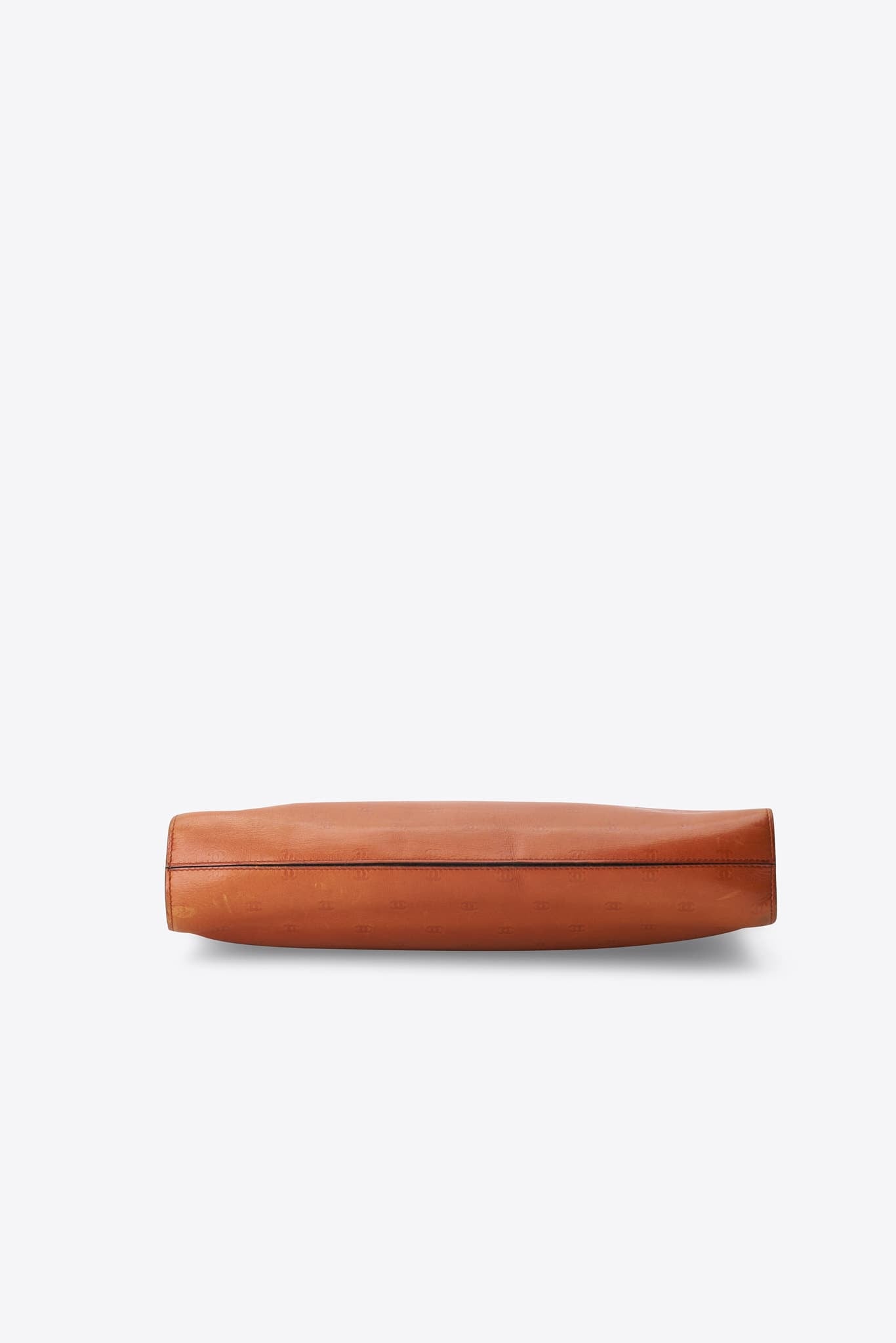 Vintage Chanel CC Tan Leather Clutch Bag