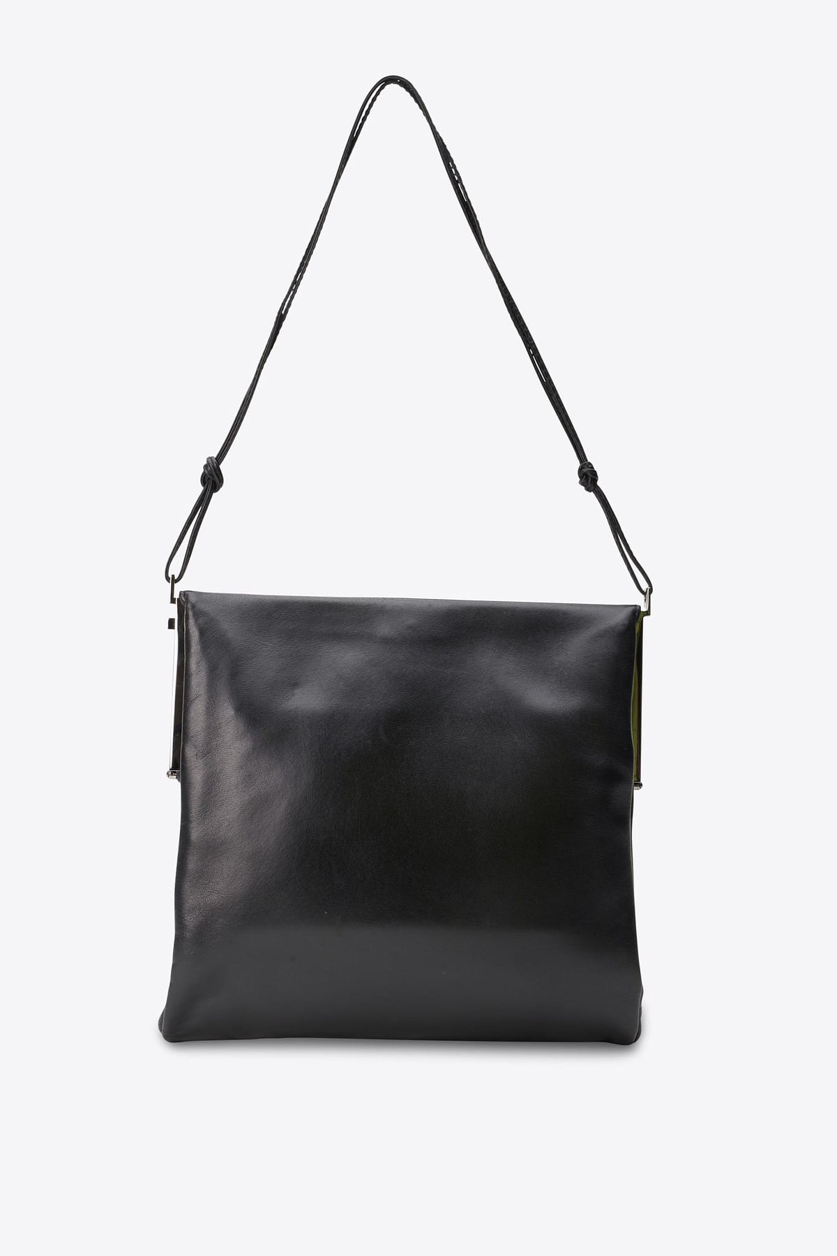 Vintage Gucci Black Leather Rose Shoulder Bag