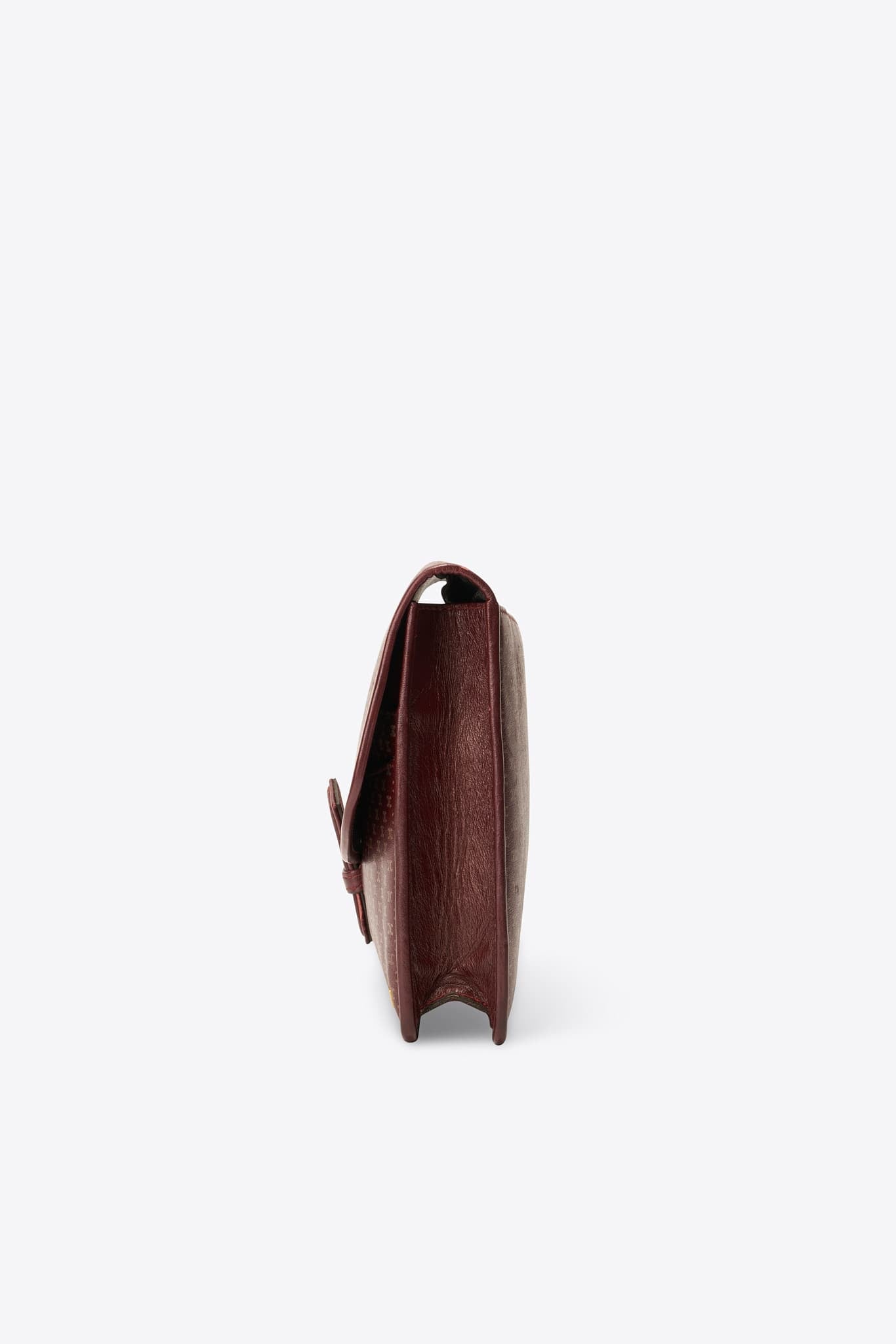 Vintage Celine Triomphe Burgundy Canvas Clutch