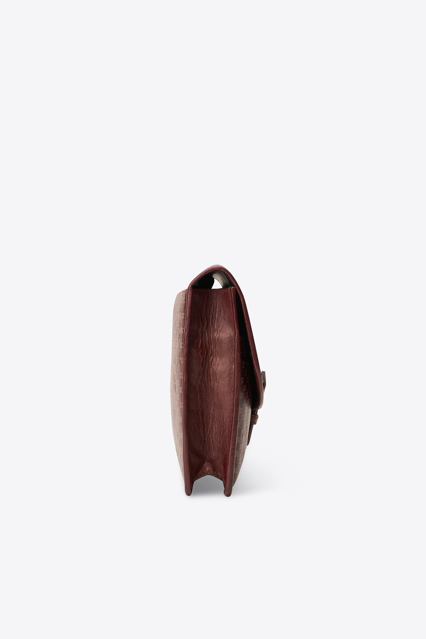 Vintage Celine Triomphe Burgundy Canvas Clutch