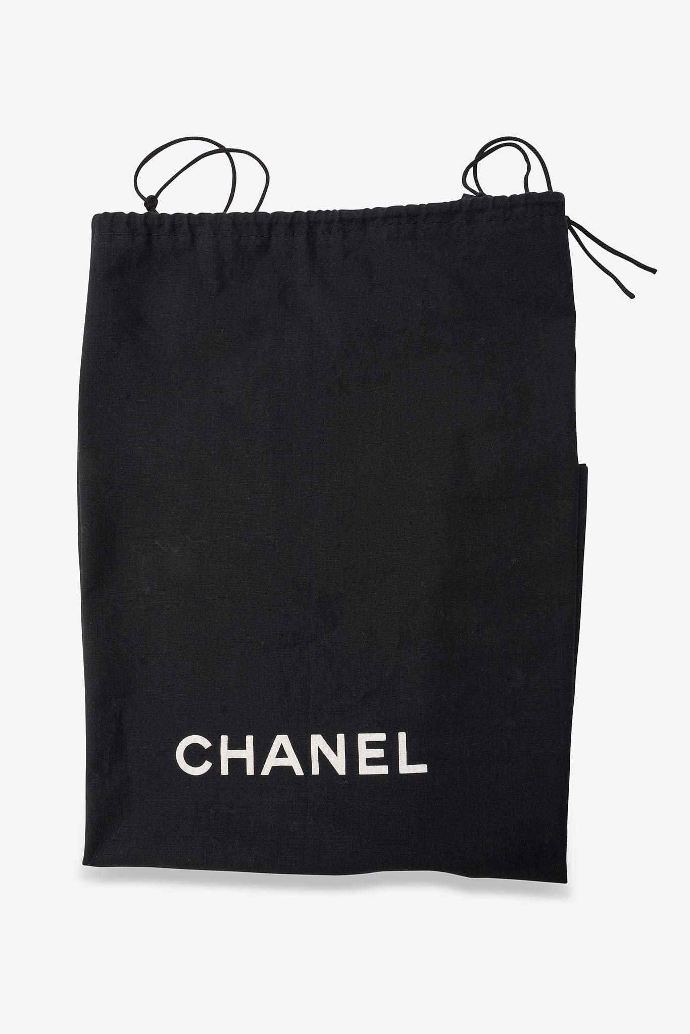 Vintage Chanel Black Caviar Leather Shoulder Bag with Wood Effect Chain