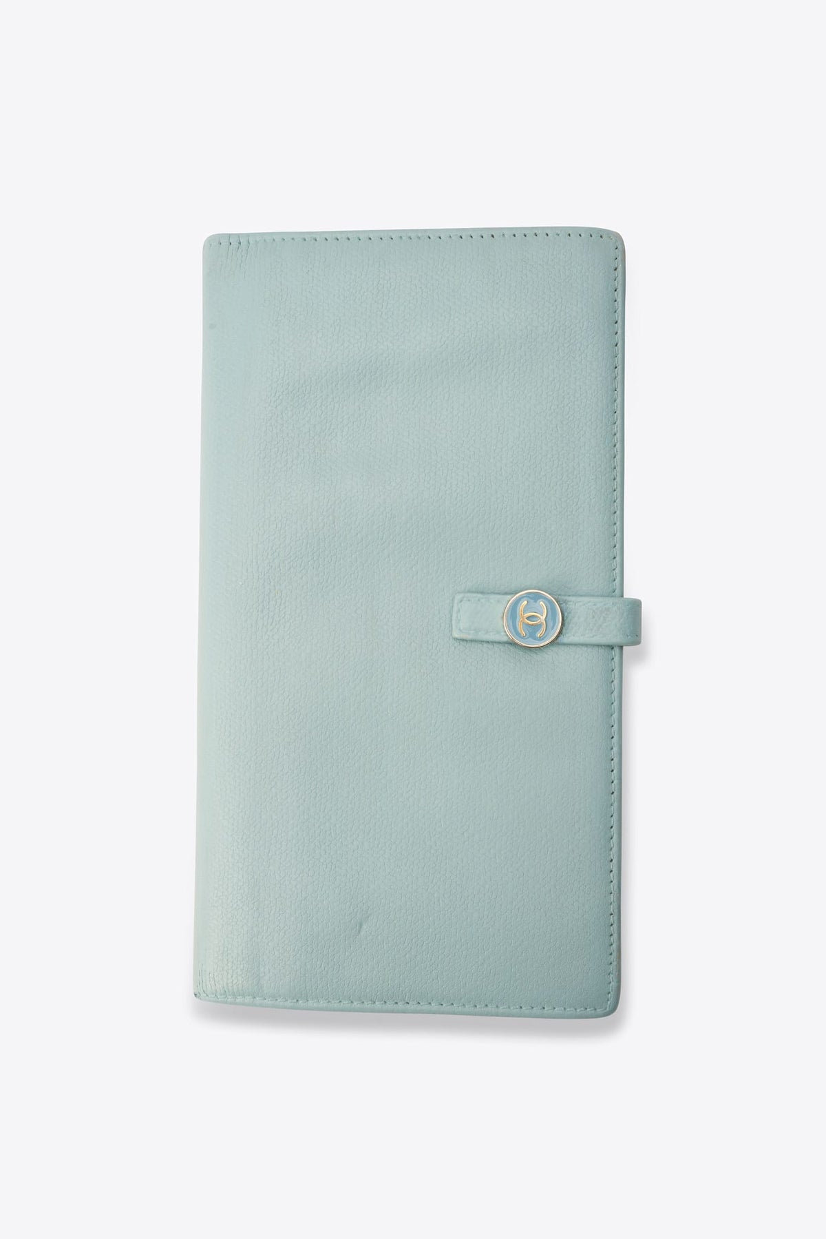 Vintage Chanel Blue Caviar Leather Wallet