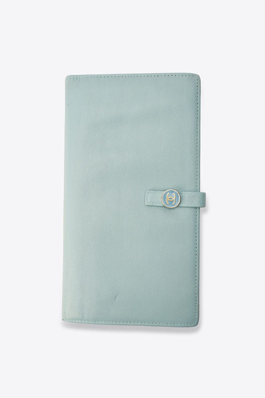 Vintage Chanel Blue Caviar Leather Wallet