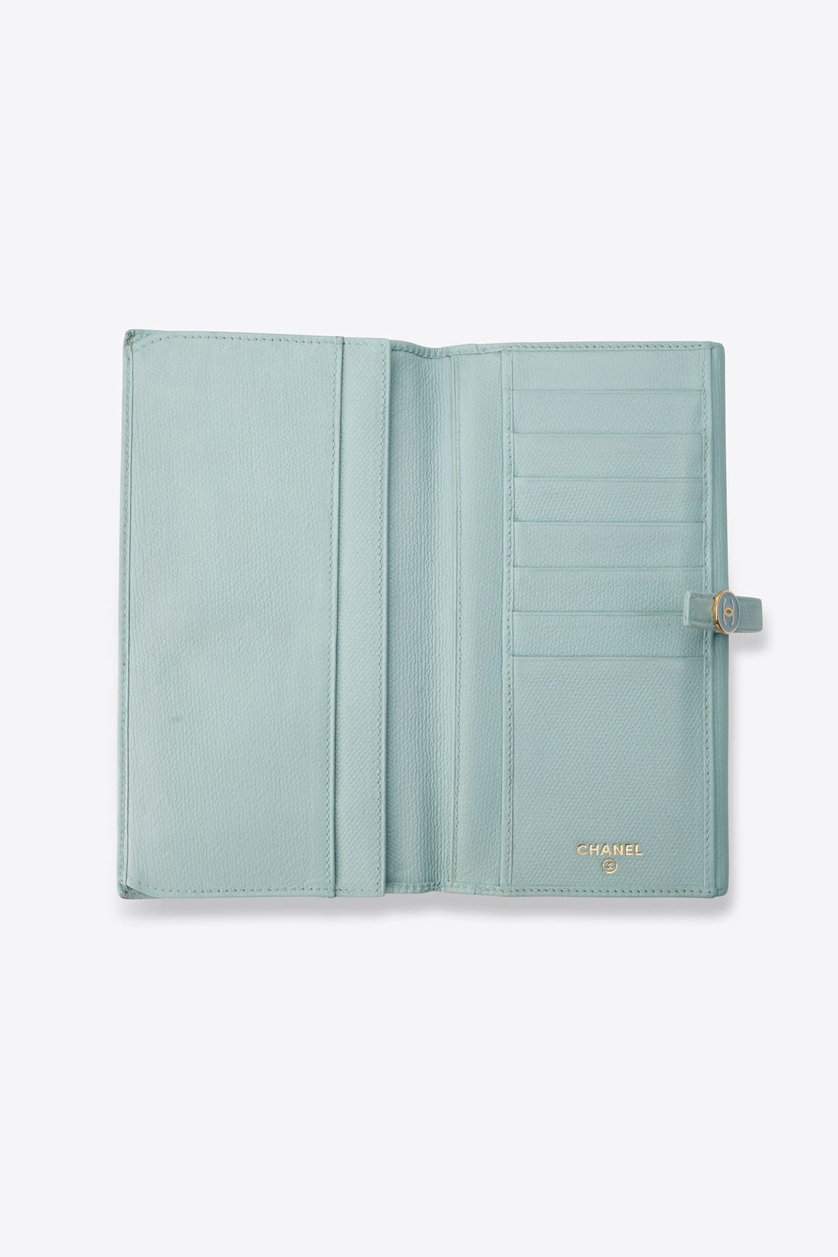 Vintage Chanel Blue Caviar Leather Wallet