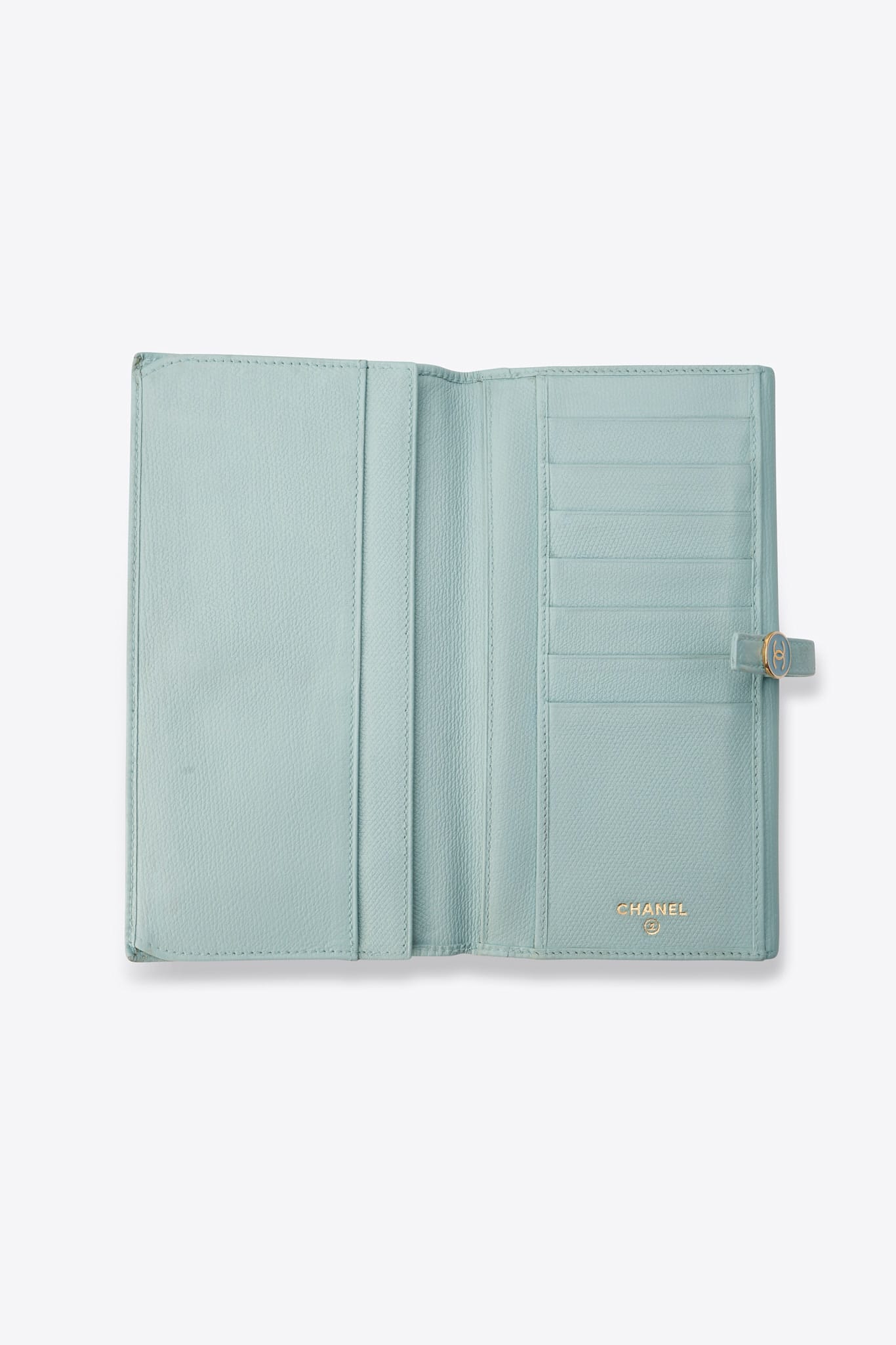 Vintage Chanel Blue Caviar Leather Wallet