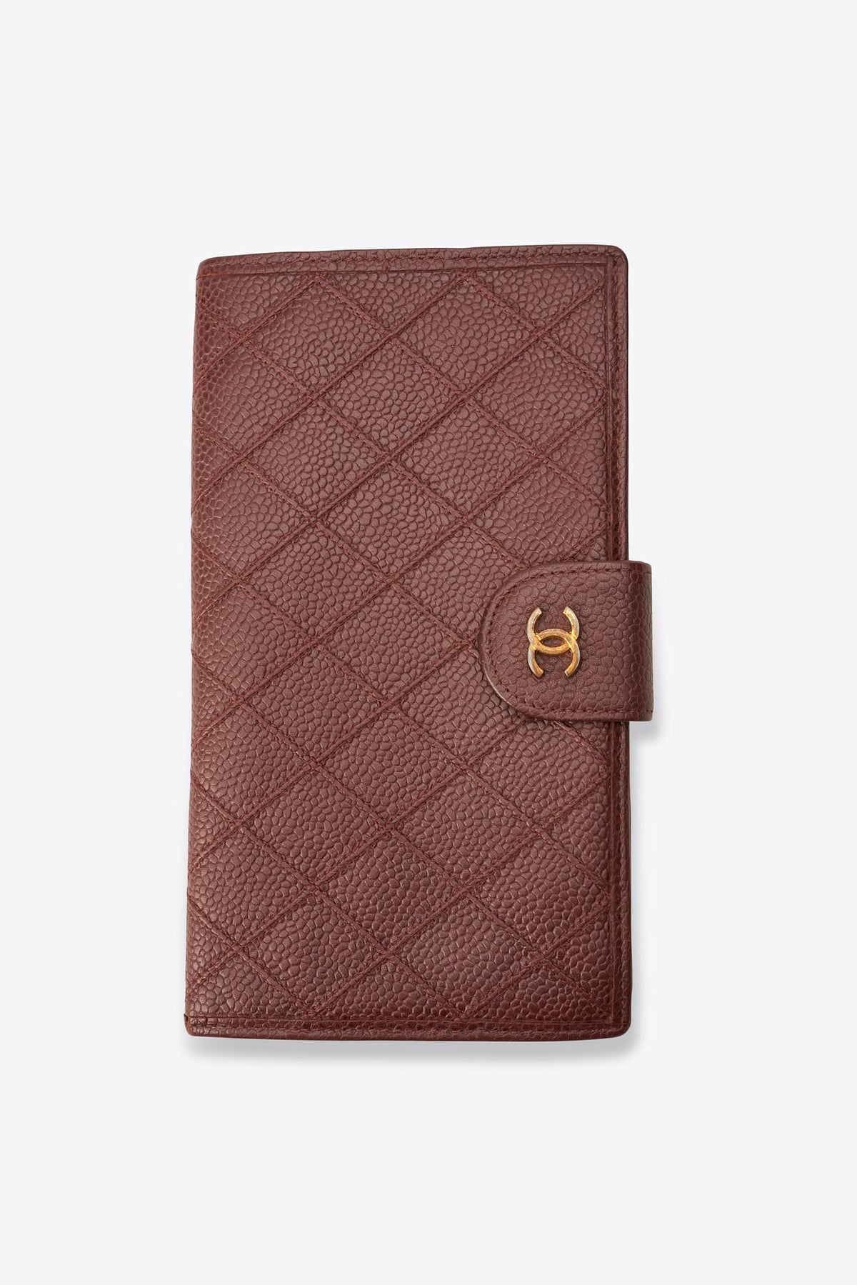 Vintage Chanel Brown Caviar Leather Wallet