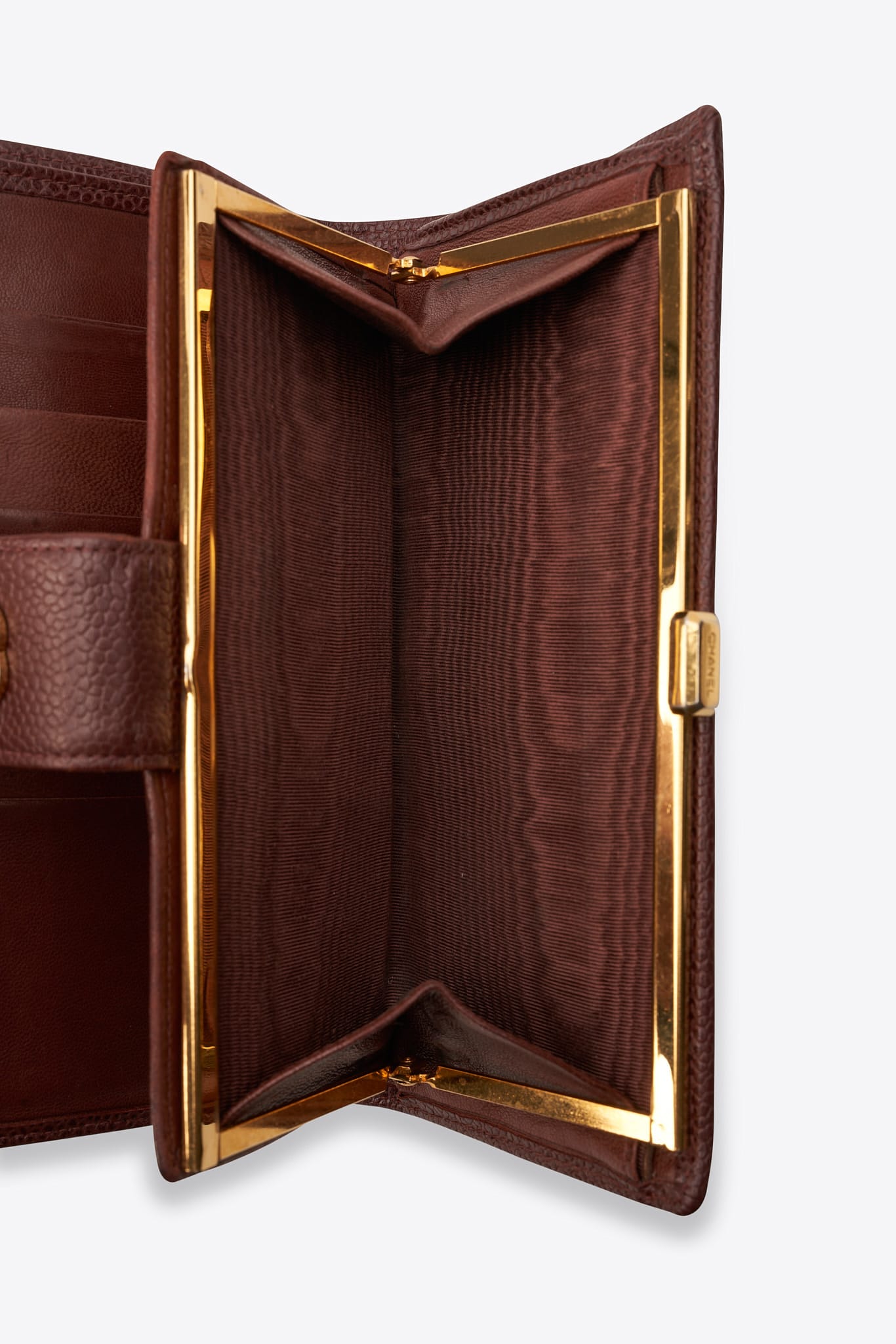Vintage Chanel Brown Caviar Leather Wallet