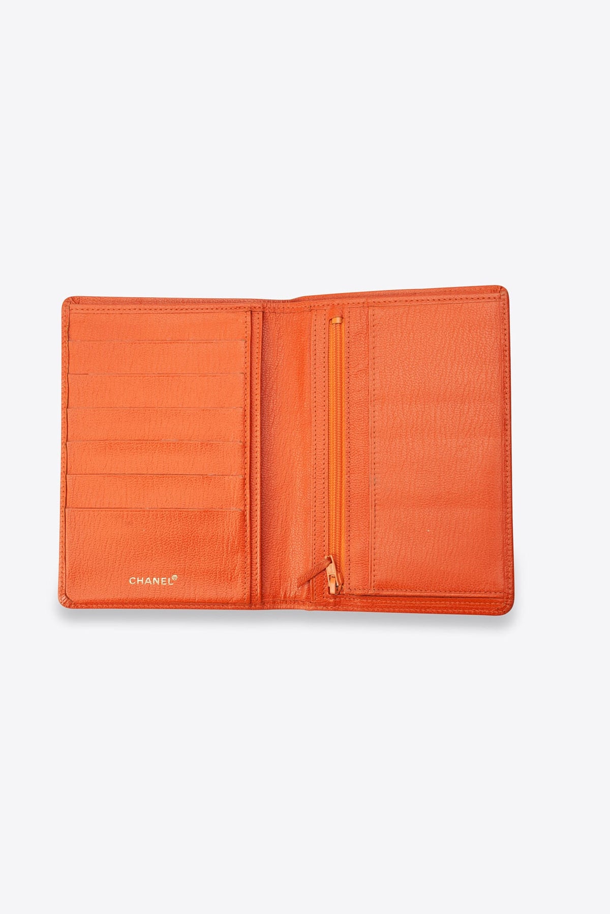 Vintage Chanel Orange Leather Wallet