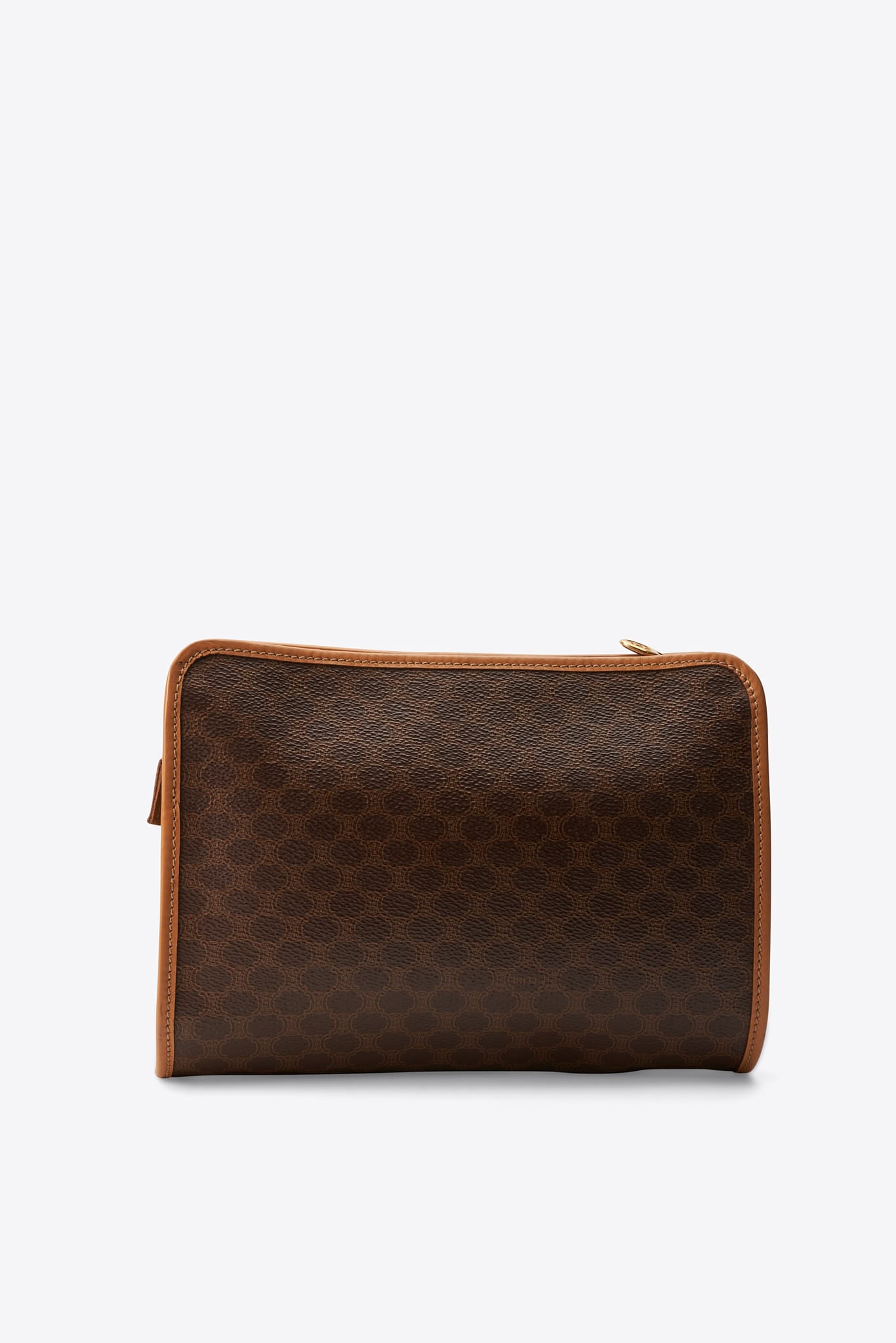 Vintage Celine Brown Macadam Canvas Clutch Bag