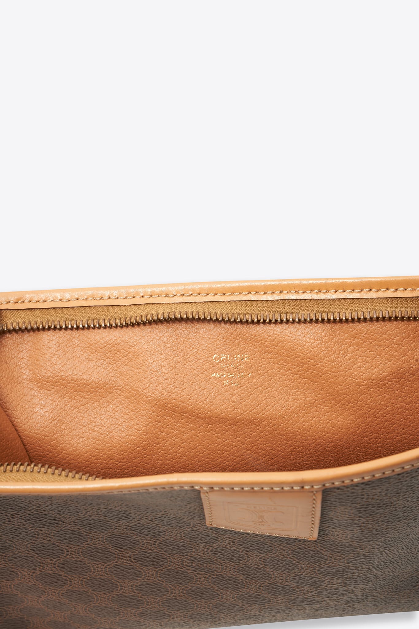 Vintage Celine Brown Macadam Canvas Clutch Bag
