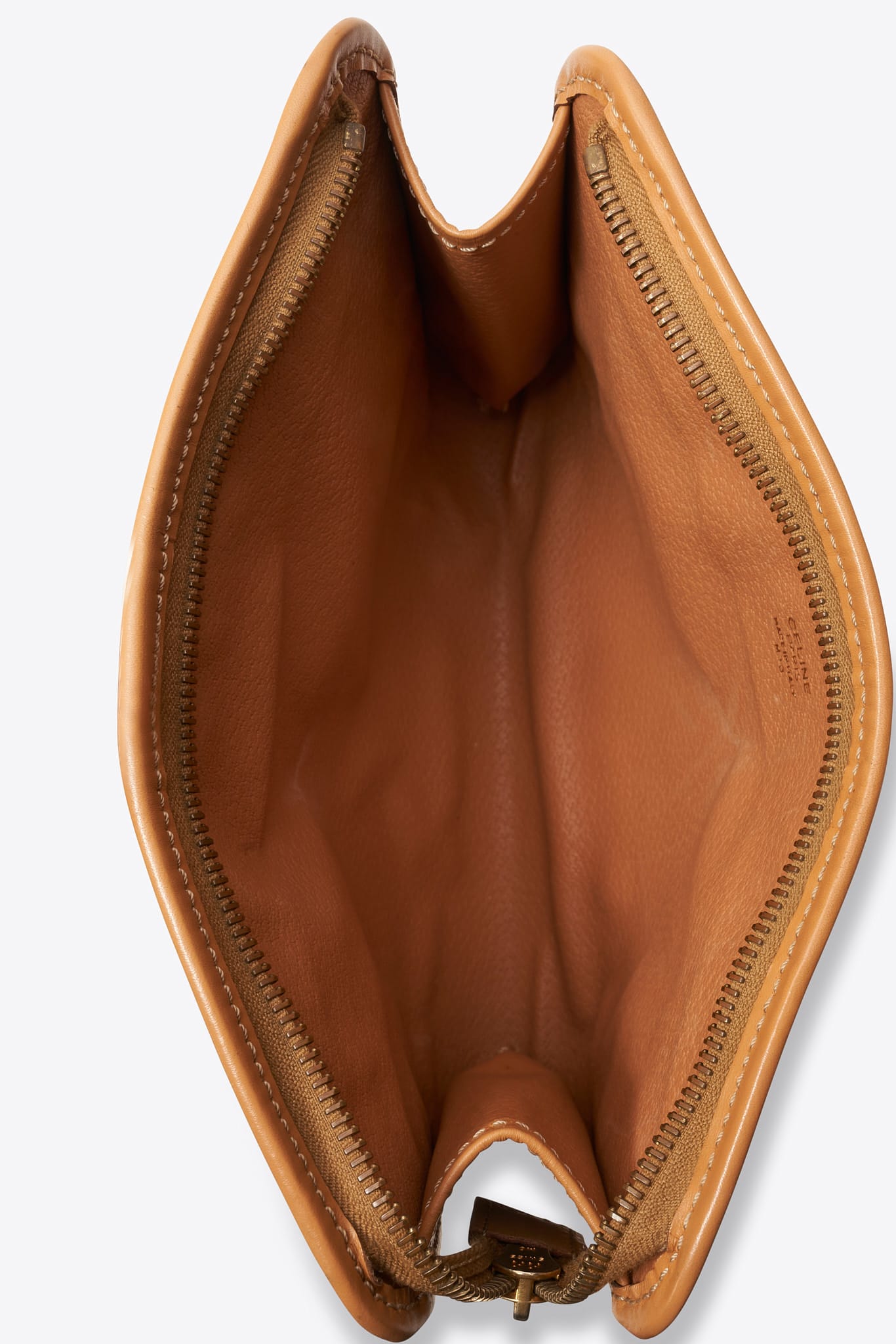 Vintage Celine Brown Macadam Canvas Clutch Bag