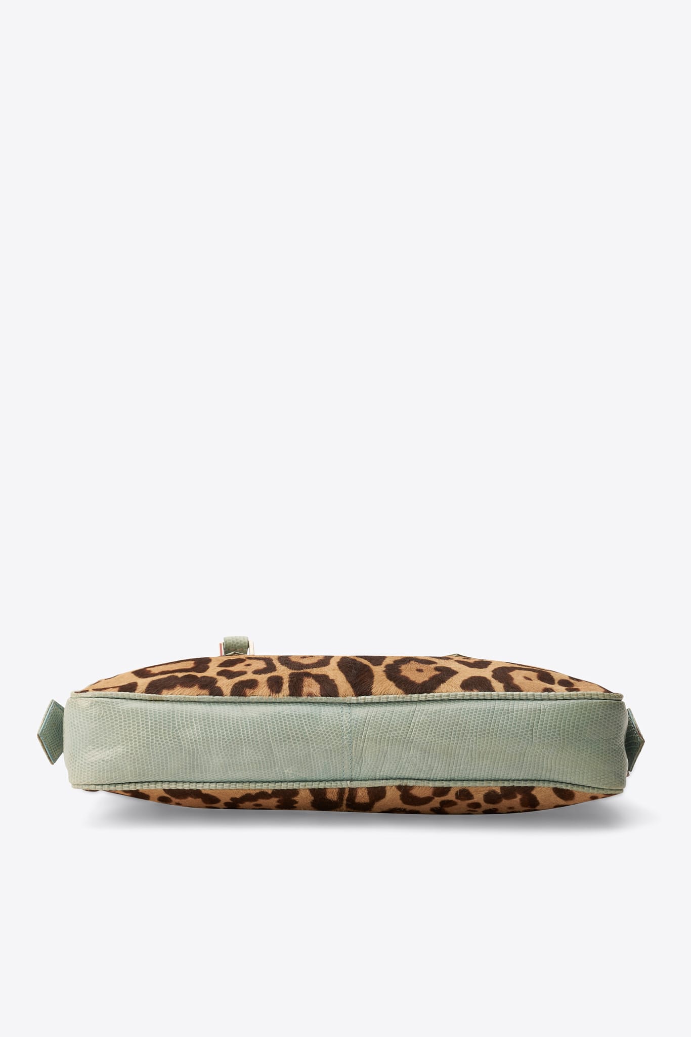 Vintage Valentino Leopard Calf Hair & Turquoise Snakeskin Shoulder Bag
