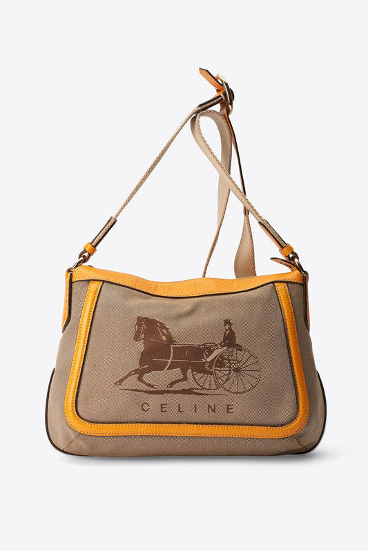 Vintage Celine Sulky Canvas Shoulder Bag