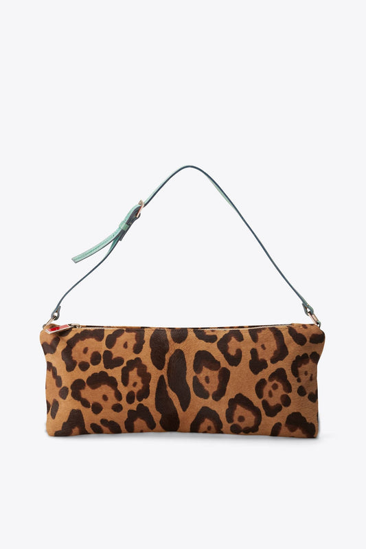 Vintage Valentino Leopard Calf Hair & Turquoise Snakeskin Shoulder Bag