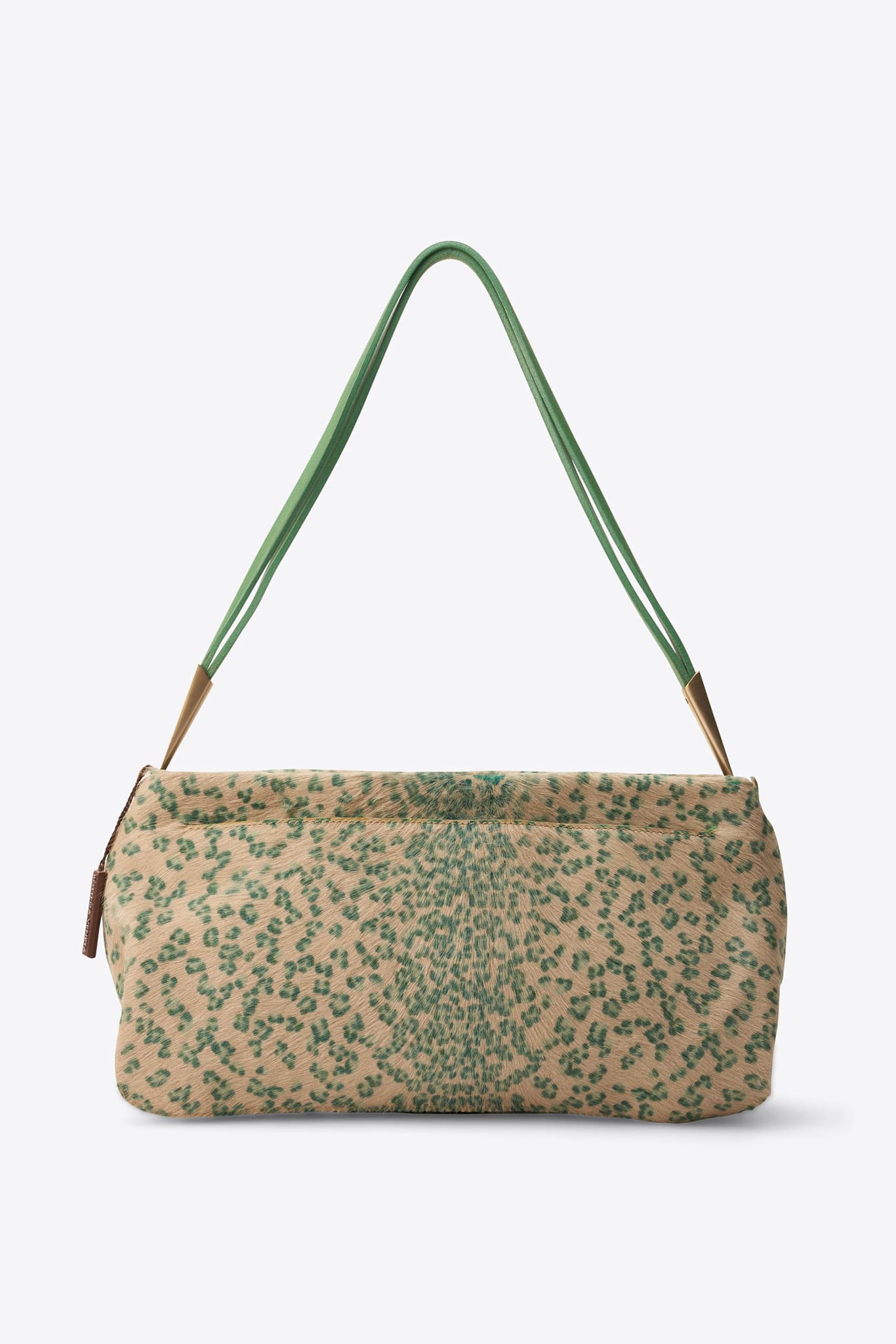 Vintage Bottega Veneta Green Leopard Calf Hair Shoulder Bag