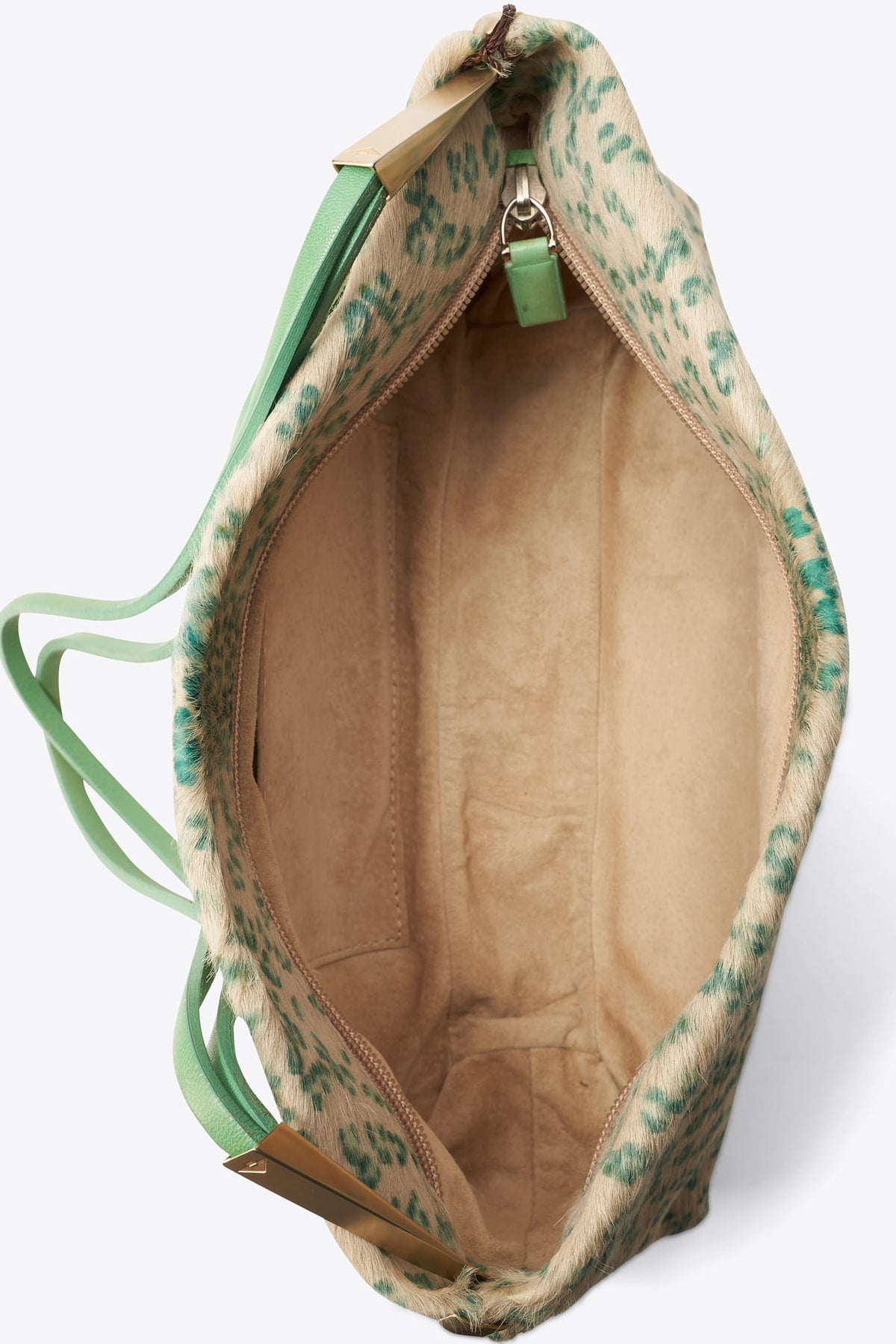 Vintage Bottega Veneta Green Leopard Calf Hair Shoulder Bag