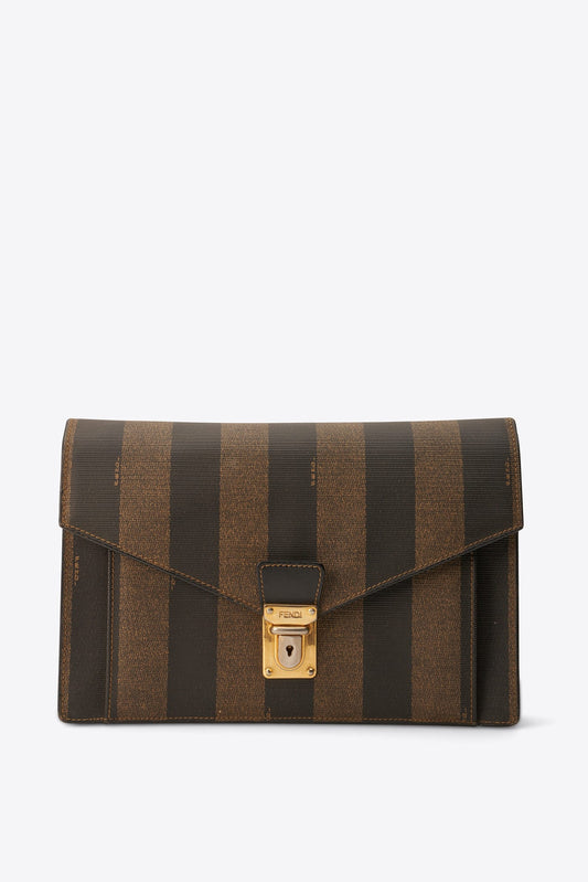 Vintage Fendi Pequin Stripe Clutch Bag