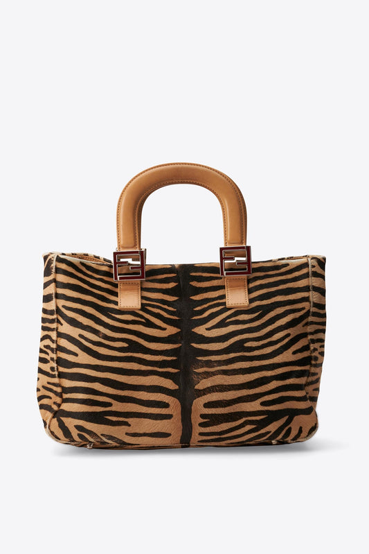 Fendi Vintage tote in Beige Zebra Print Calf Hair