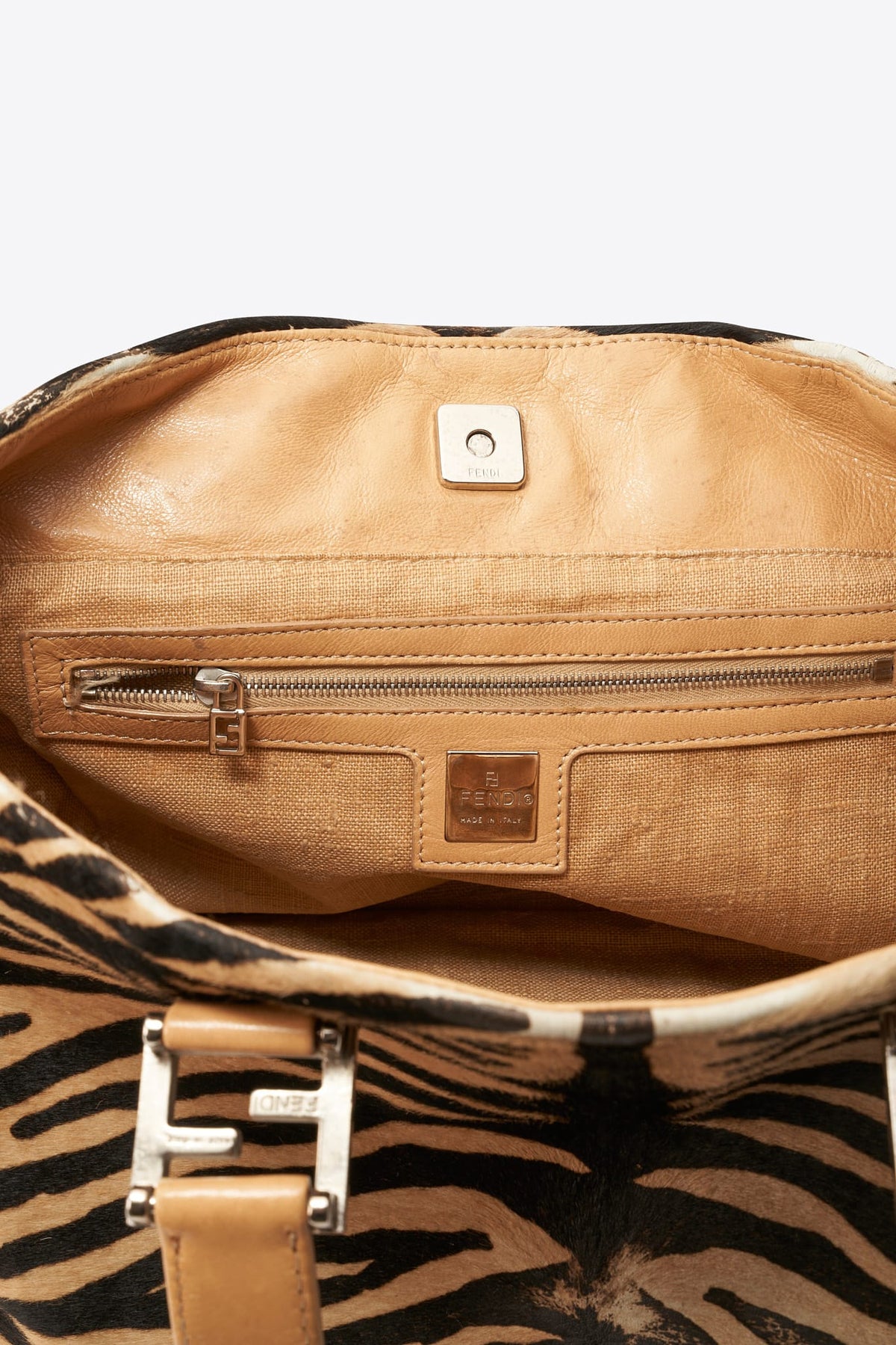 Fendi Vintage tote in Beige Zebra Print Calf Hair