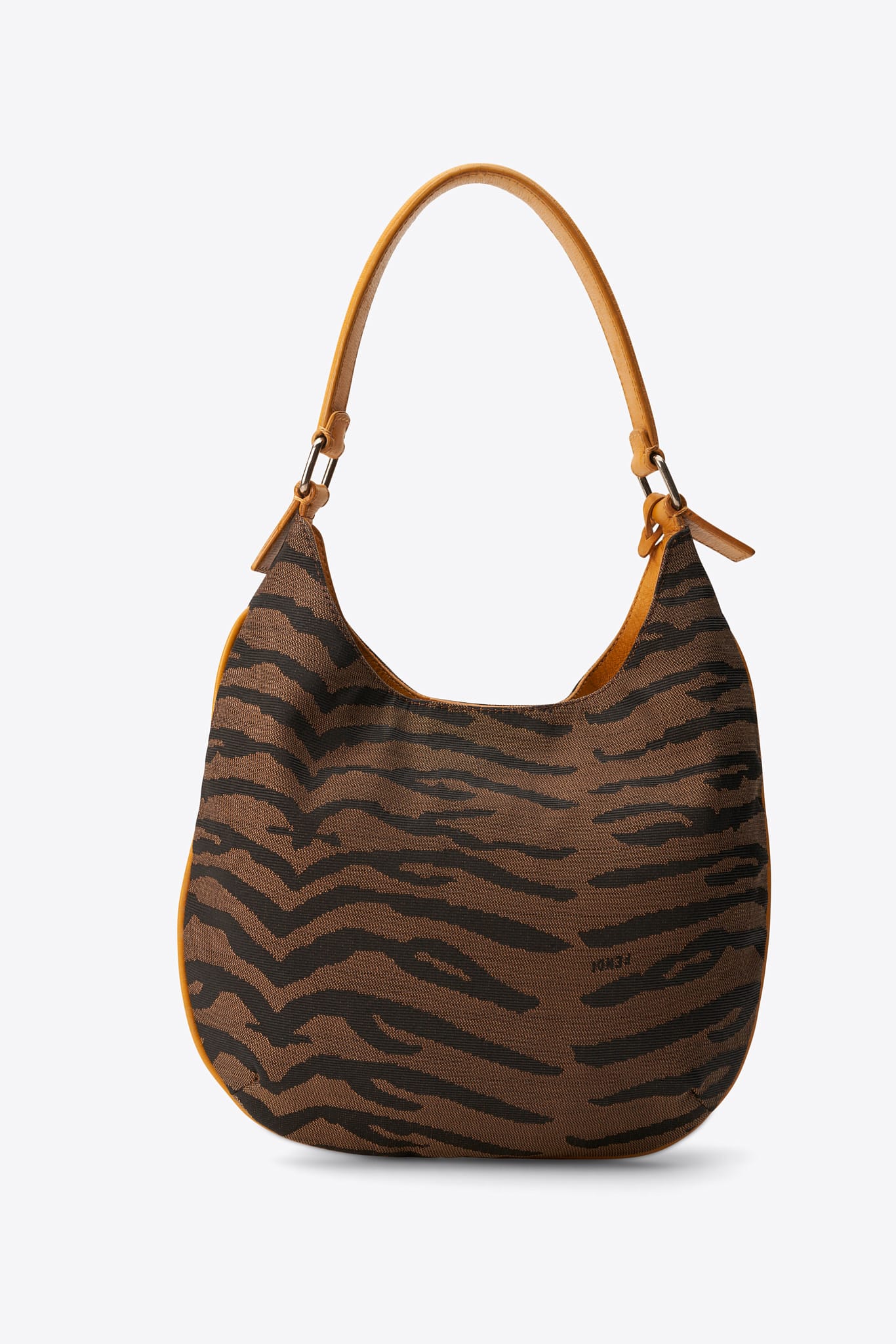 Bolso de hombro Fendi vintage en lienzo de cebra