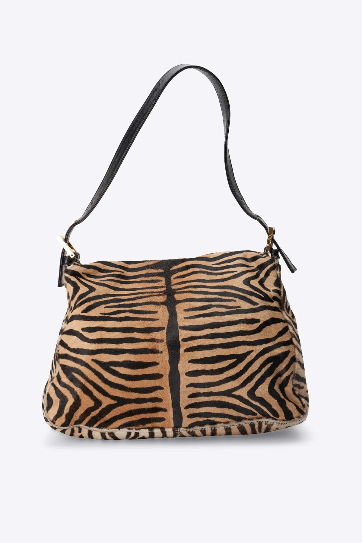 Vintage Fendi Mamma Baguette Zebra Calf Hair Shoulder Bag