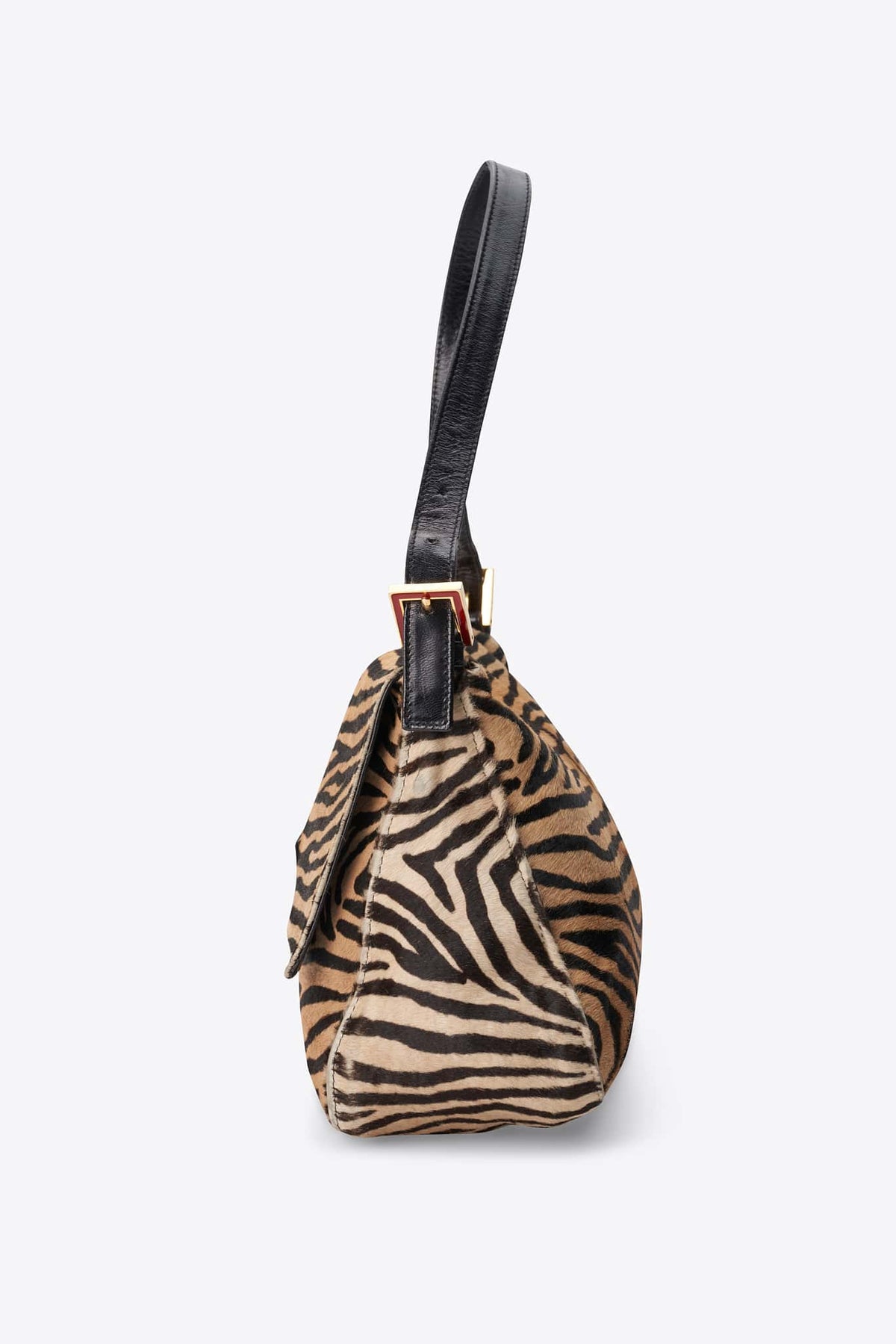Vintage Fendi Mamma Baguette Zebra Calf Hair Shoulder Bag
