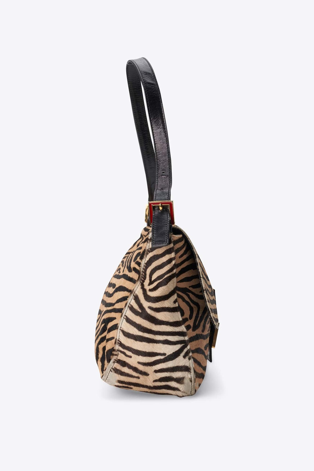 Vintage Fendi Mamma Baguette Zebra Calf Hair Shoulder Bag