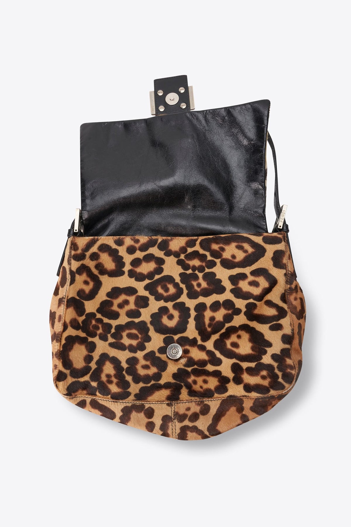 Vintage Fendi Mamma Baguette in Leopard Print Calf Hair