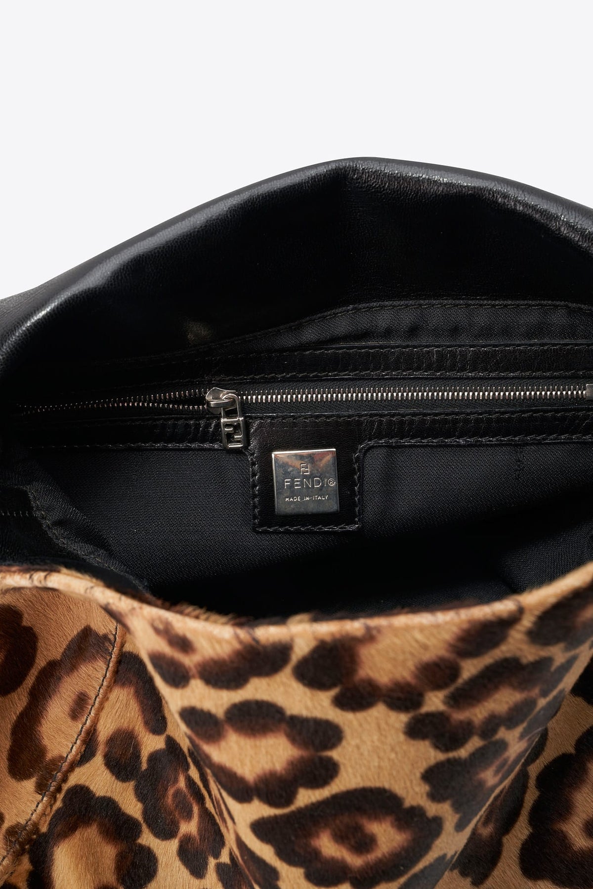 Vintage Fendi Mamma Baguette in Leopard Print Calf Hair