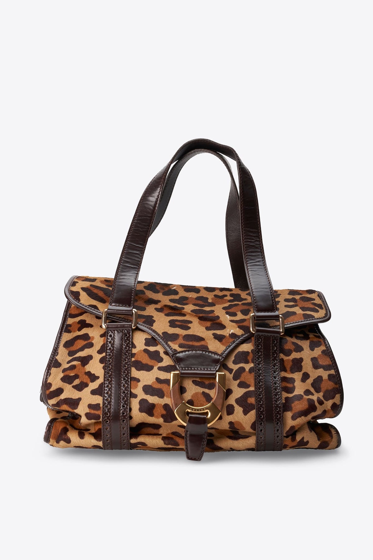 Vintage Celine Leopard Calf Hair Shoulder Bag