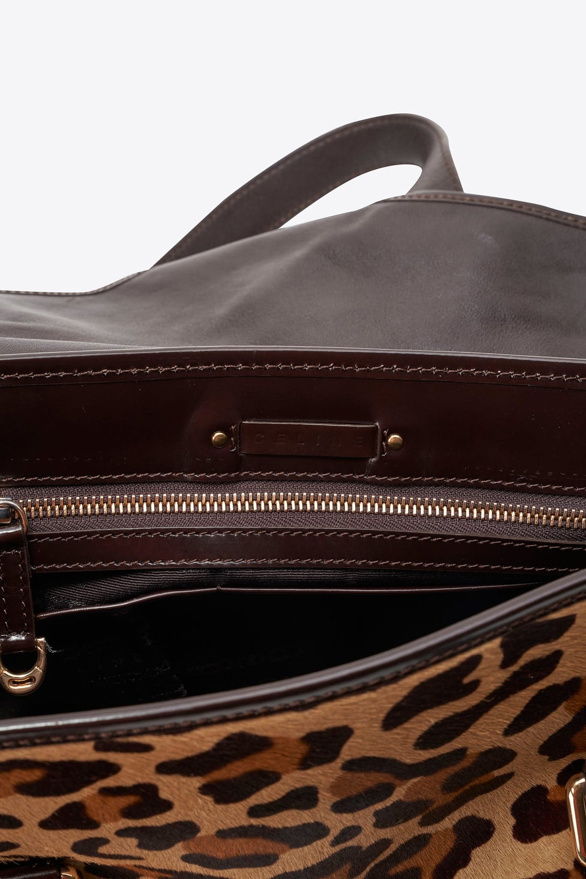Vintage Celine Leopard Calf Hair Shoulder Bag