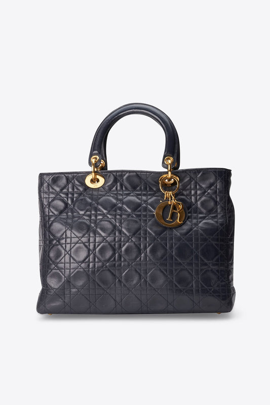 Vintage Dior Lady Dior Navy Cannage Bag