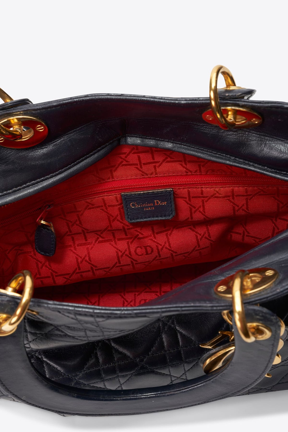 Vintage Dior Lady Dior Navy Cannage Bag