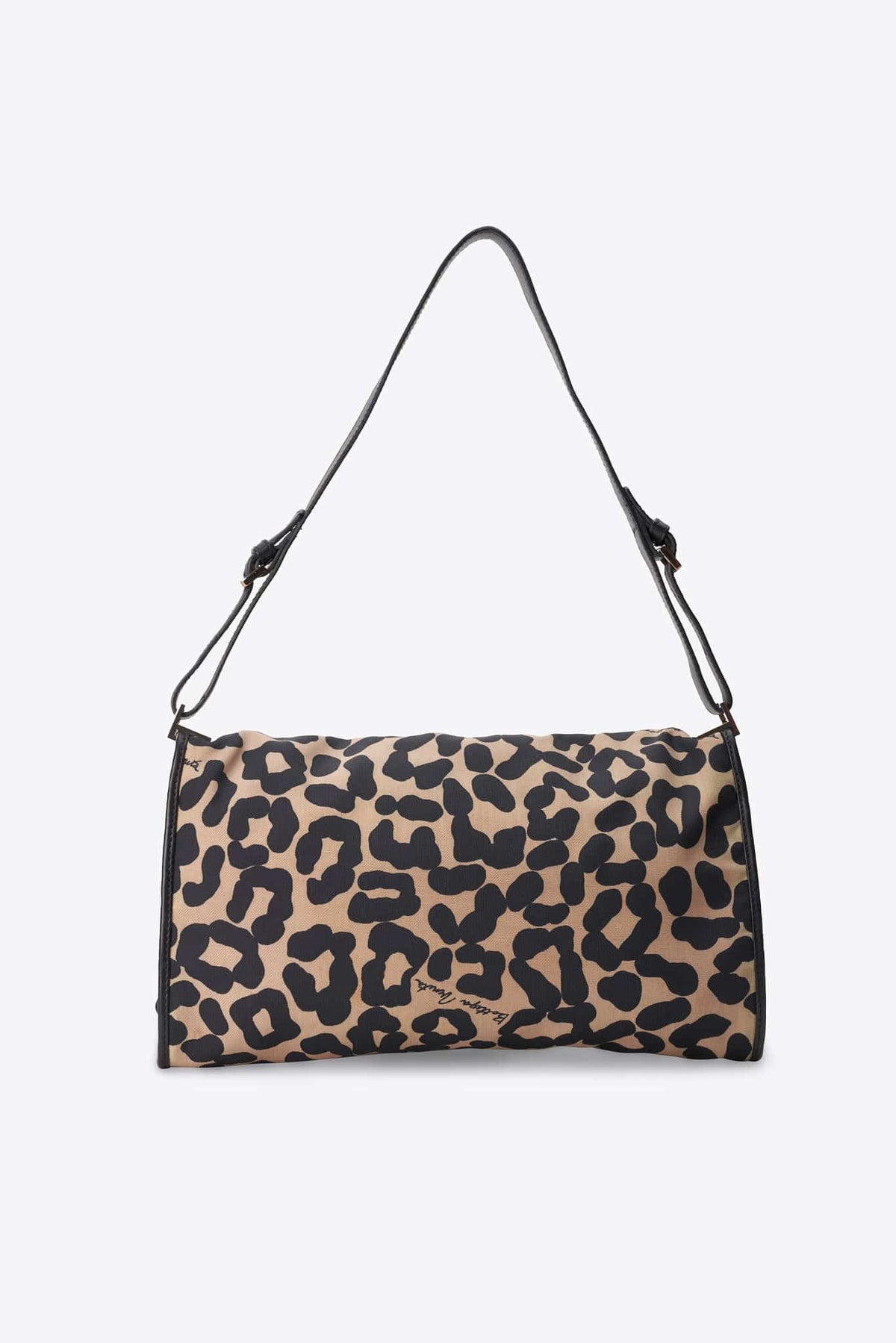 Vintage Bottega Veneta Leopard Print Canvas Shoulder Bag