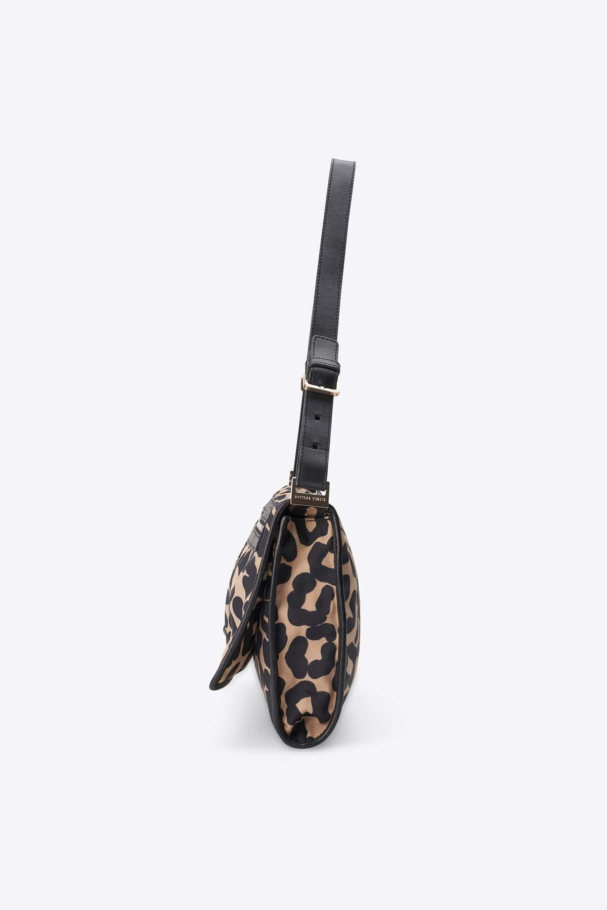 Vintage Bottega Veneta Leopard Print Canvas Shoulder Bag