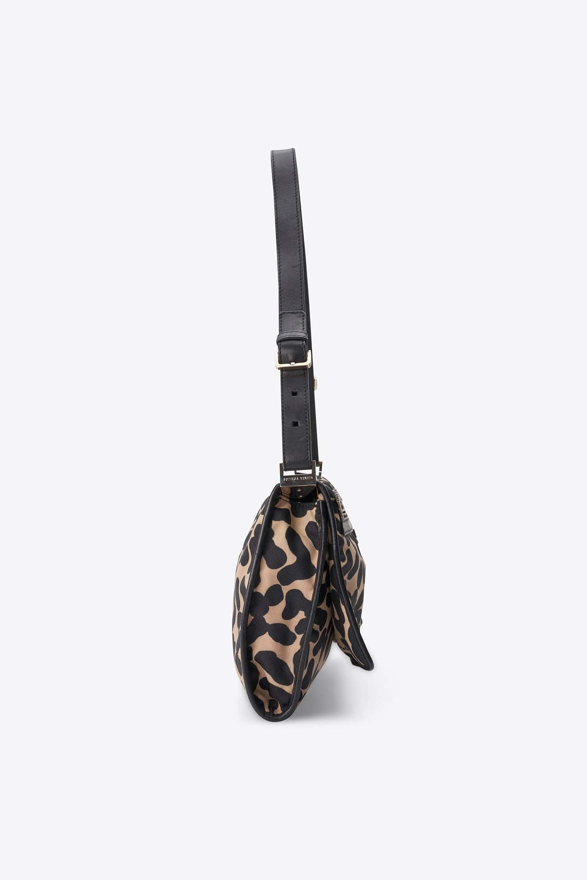 Vintage Bottega Veneta Leopard Print Canvas Shoulder Bag