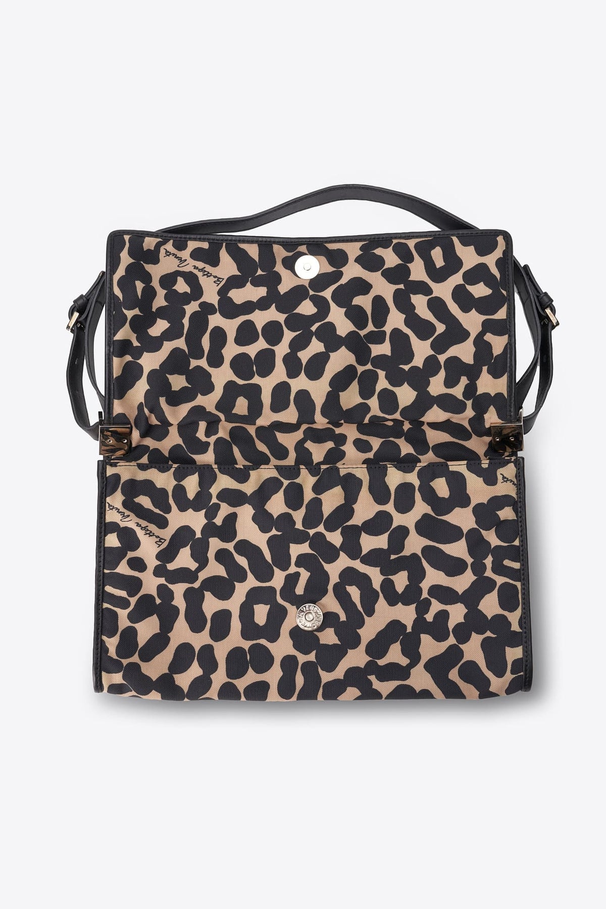 Vintage Bottega Veneta Leopard Print Canvas Shoulder Bag