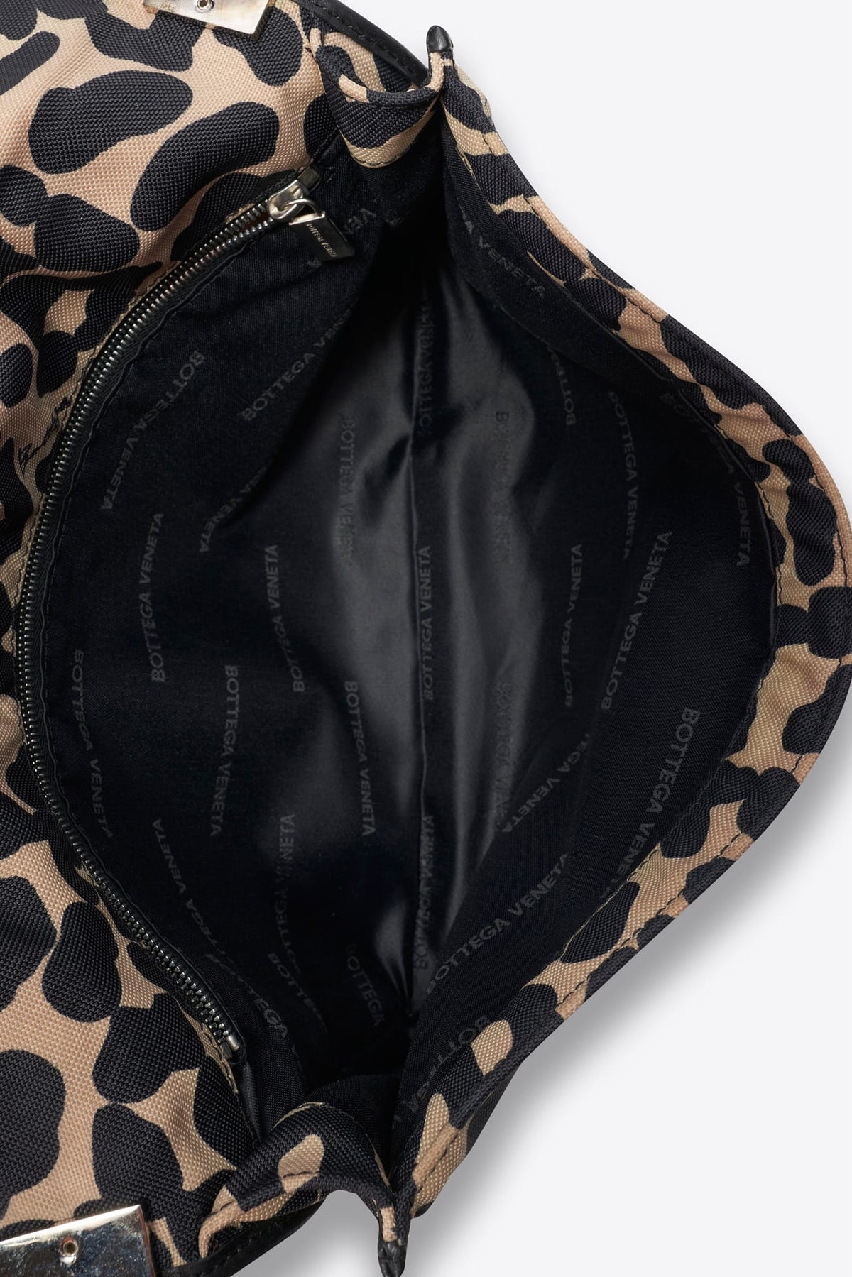 Vintage Bottega Veneta Leopard Print Canvas Shoulder Bag
