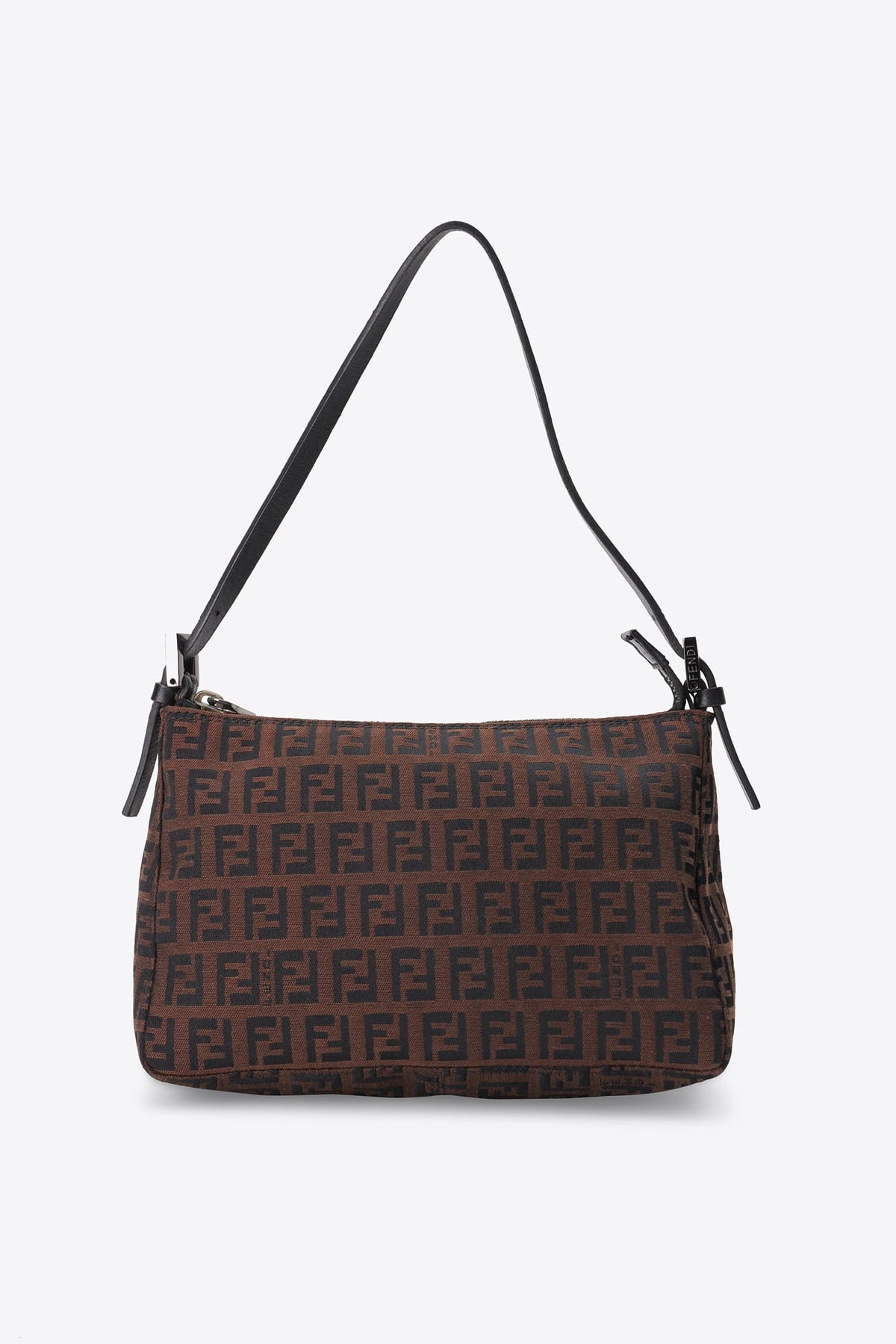 Vintage Fendi Zucchino Brown & Black Shoulder Bag