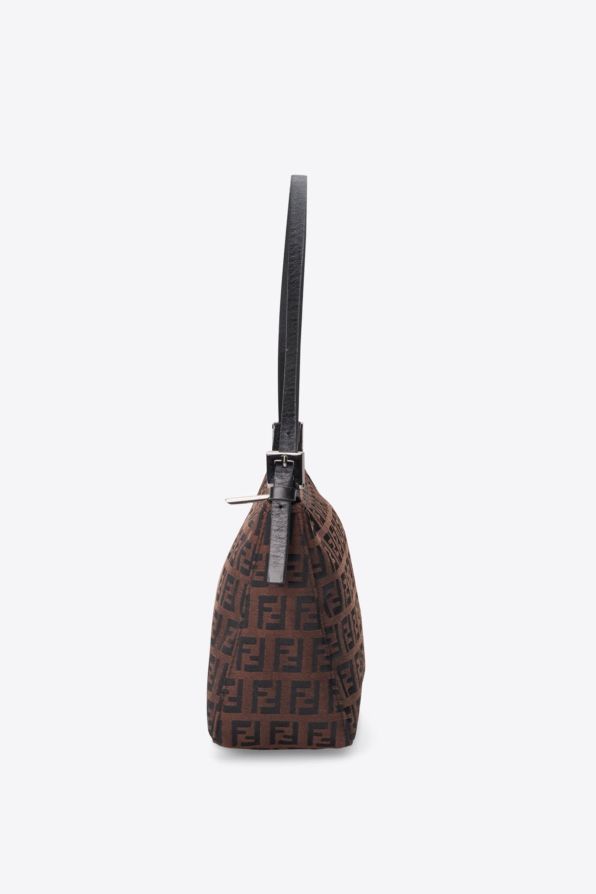 Vintage Fendi Zucchino Brown & Black Shoulder Bag