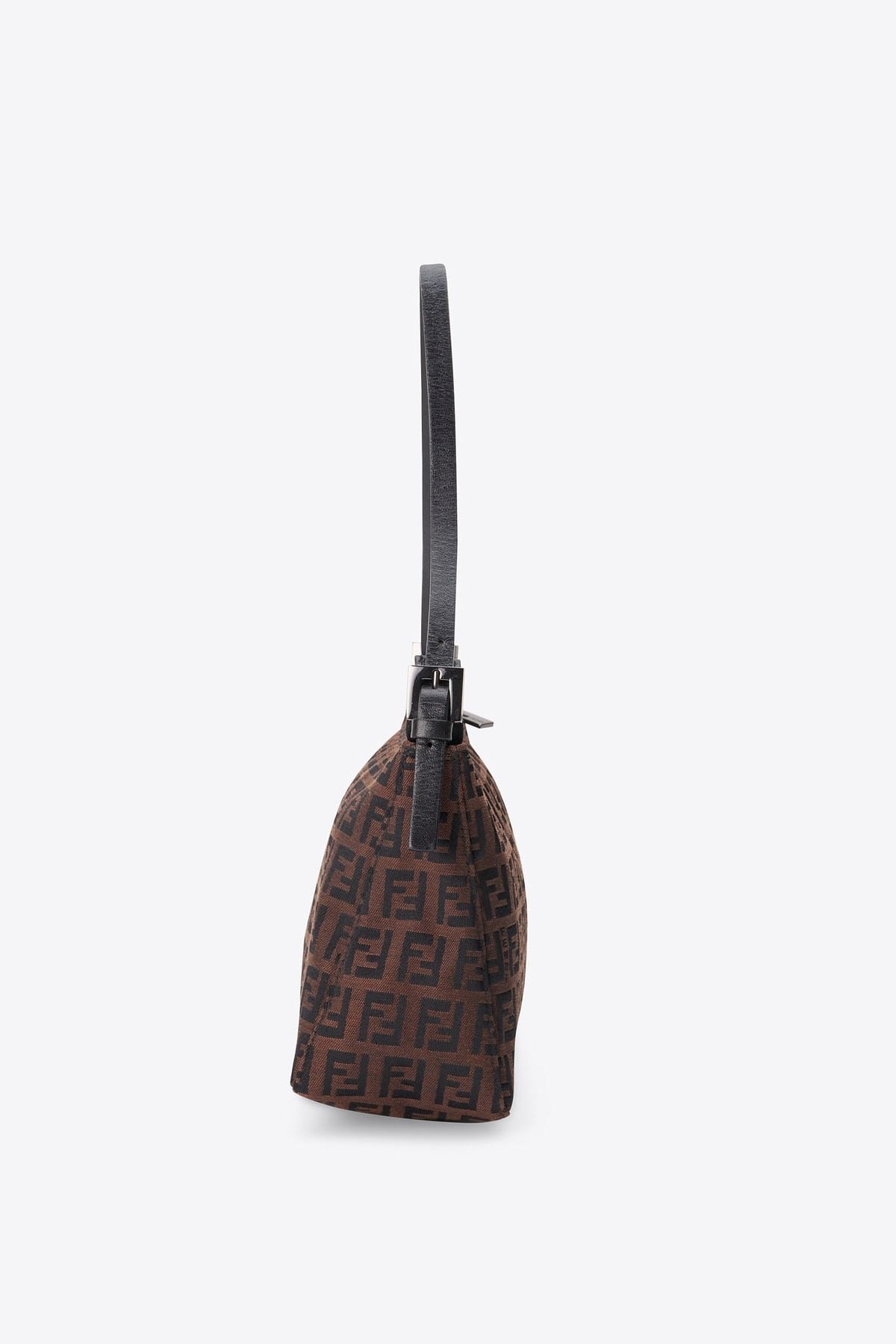 Vintage Fendi Zucchino Brown & Black Shoulder Bag