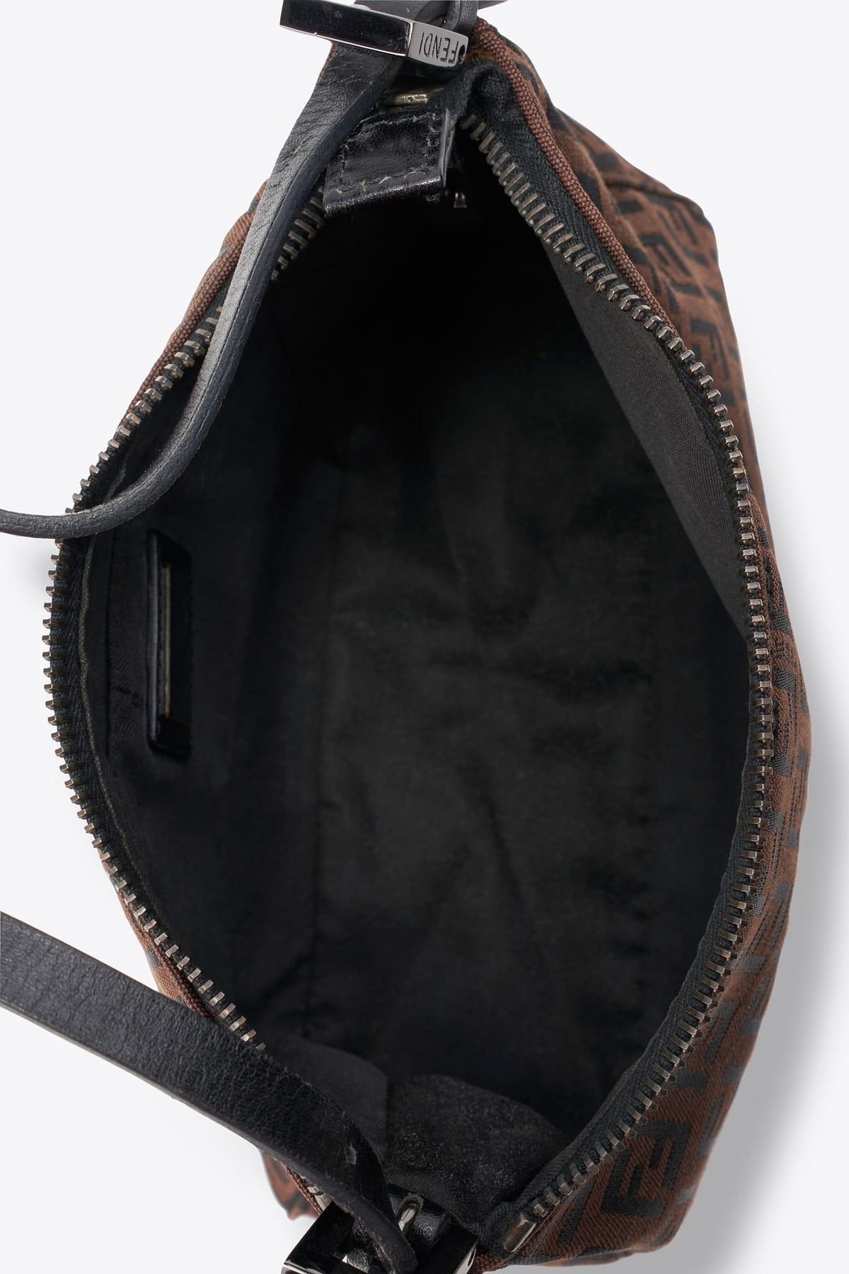 Vintage Fendi Zucchino Brown & Black Shoulder Bag