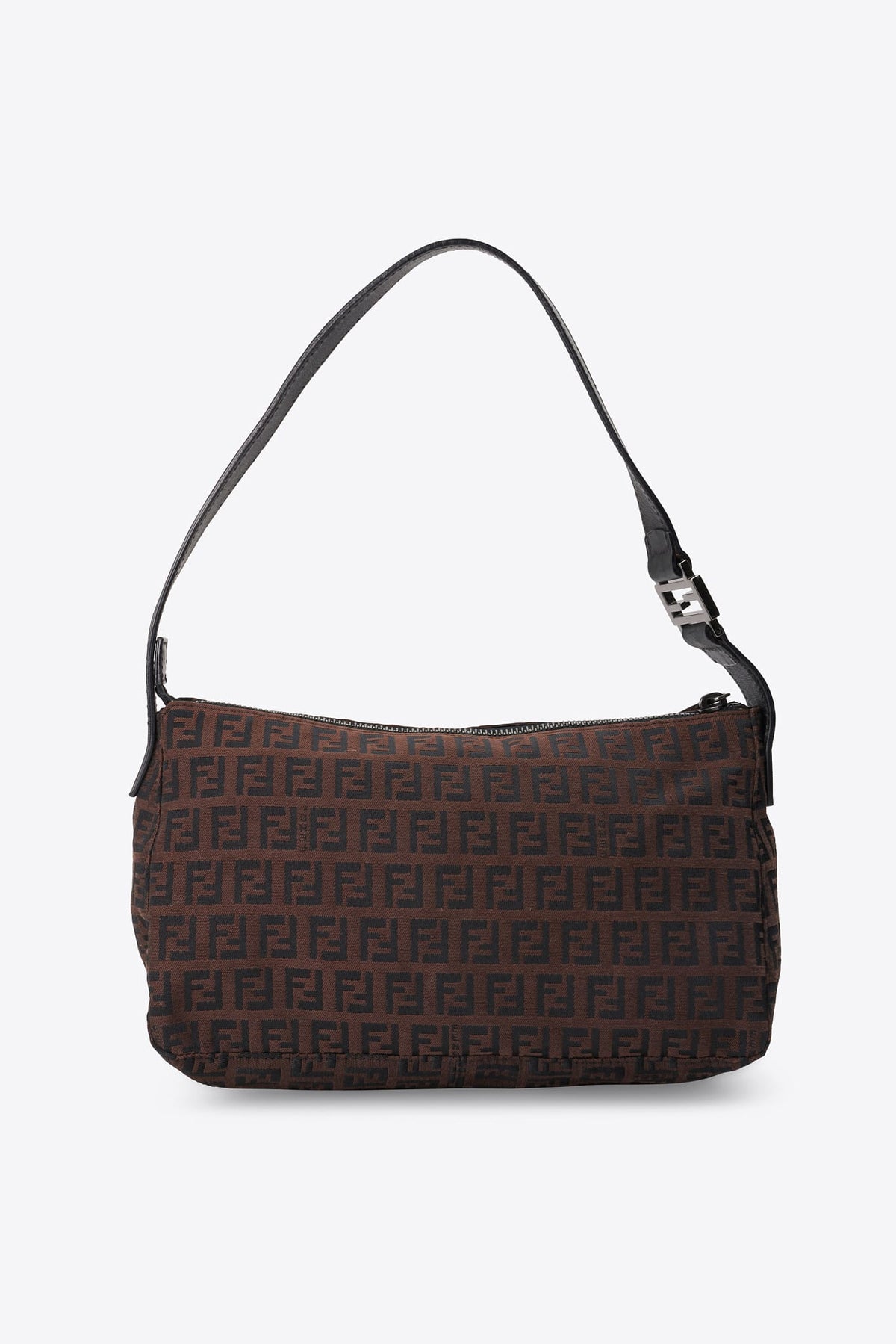 Vintage Fendi Zucchino Brown & Black Shoulder Bag