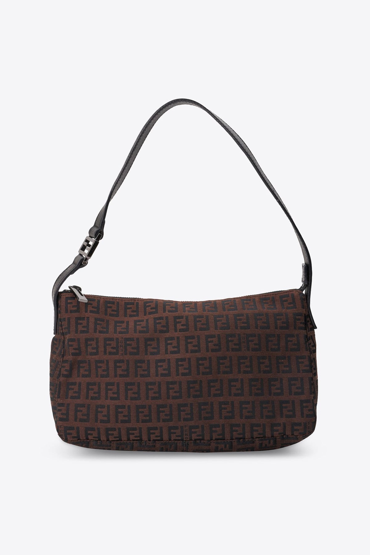 Vintage Fendi Zucchino Brown & Black Shoulder Bag