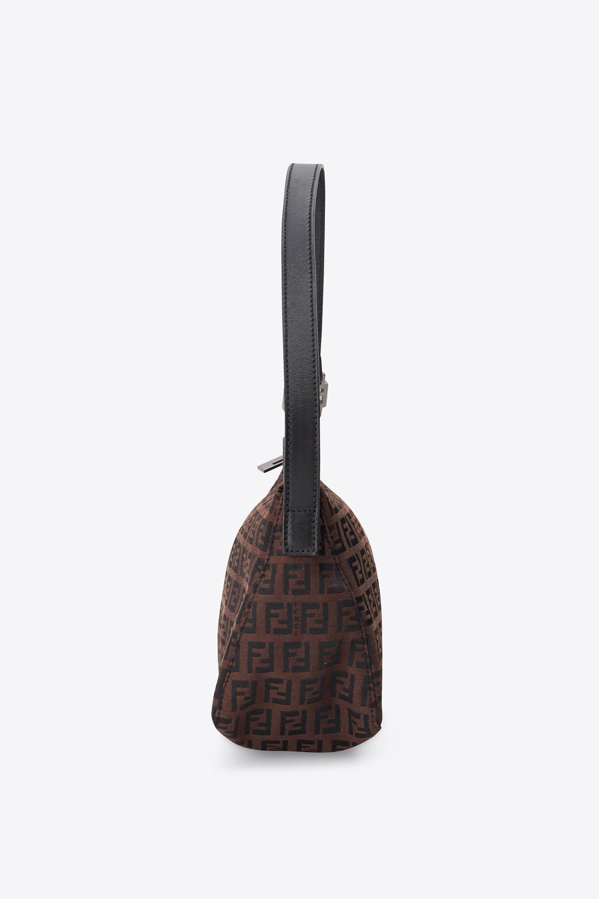 Vintage Fendi Zucchino Brown & Black Shoulder Bag