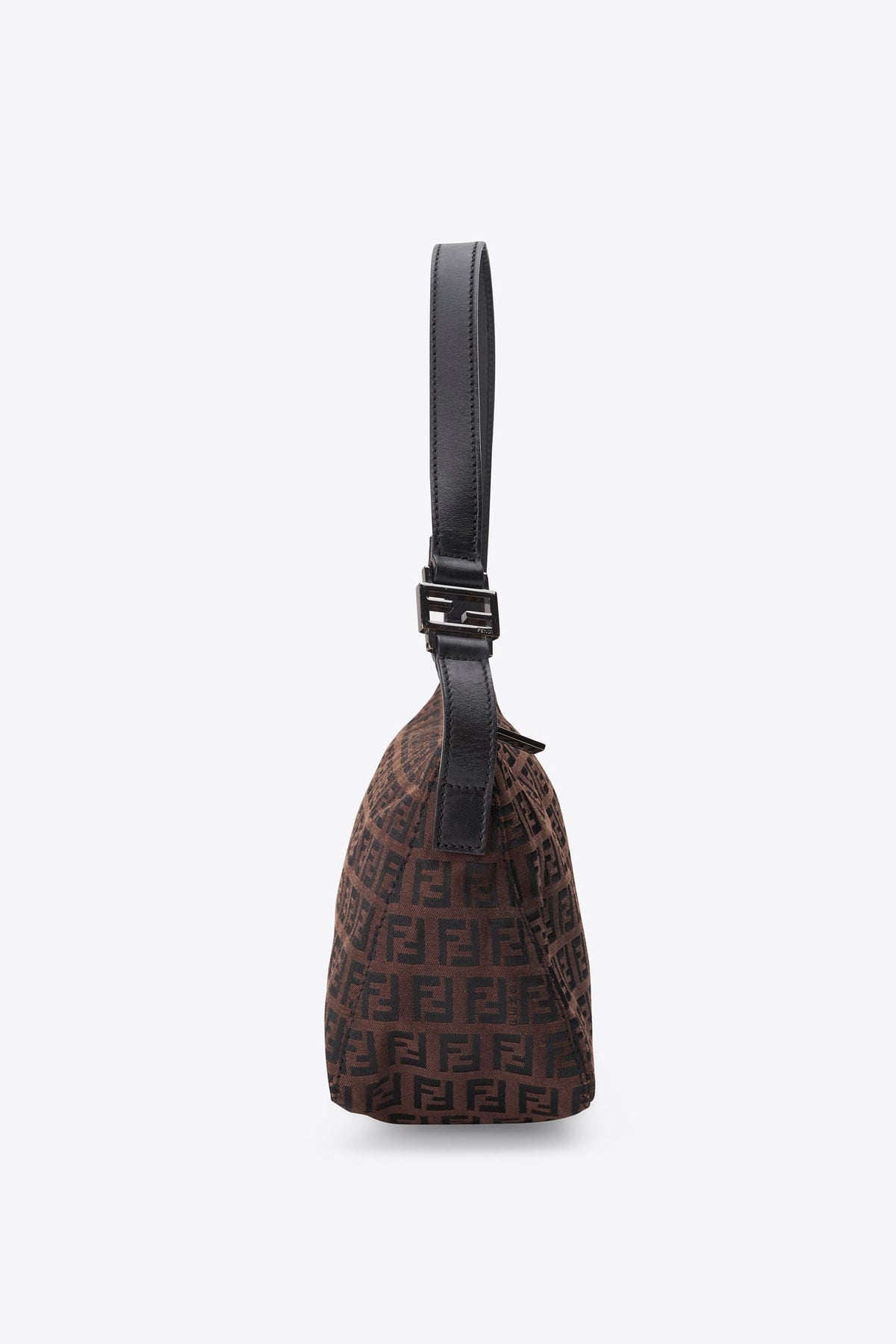 Vintage Fendi Zucchino Brown & Black Shoulder Bag