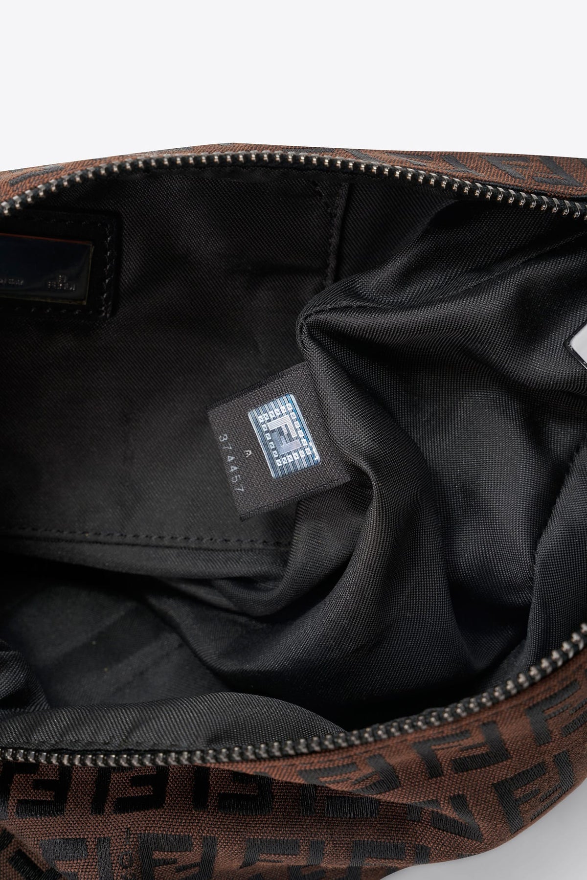 Vintage Fendi Zucchino Brown & Black Shoulder Bag