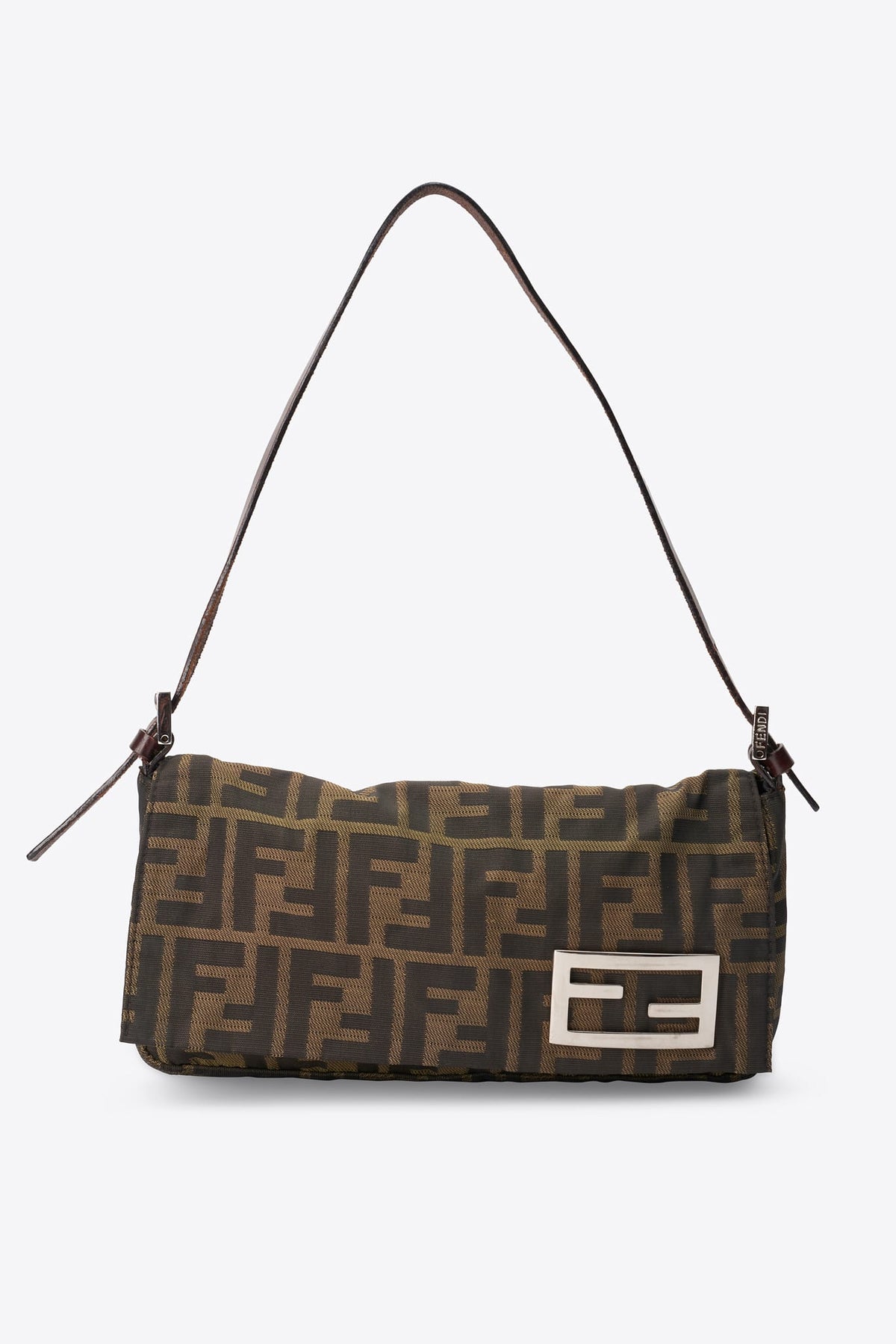 Vintage Fendi Zucca Brown Shoulder Bag